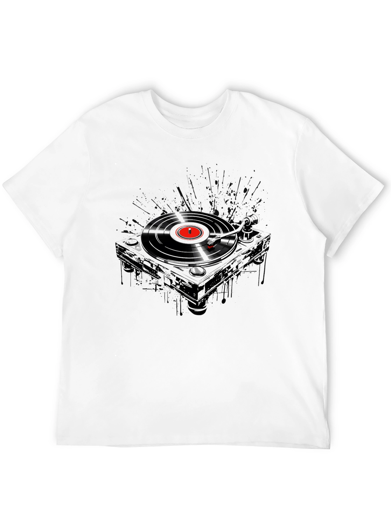 Retro Turntable Graphic T-Shirt - DJ Music Lover Tee