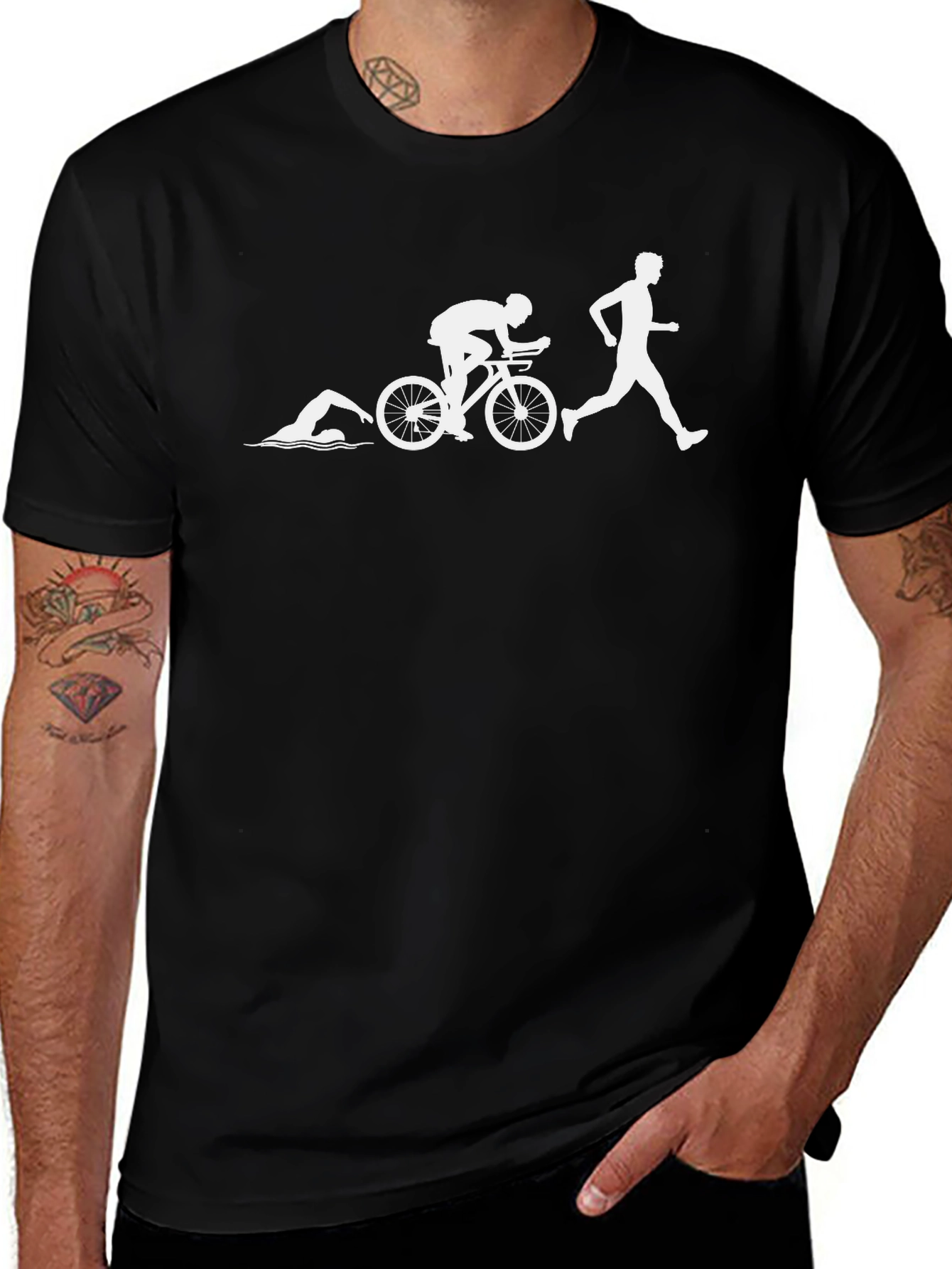 Triathlon T-Shirt: Swim Bike Run Design