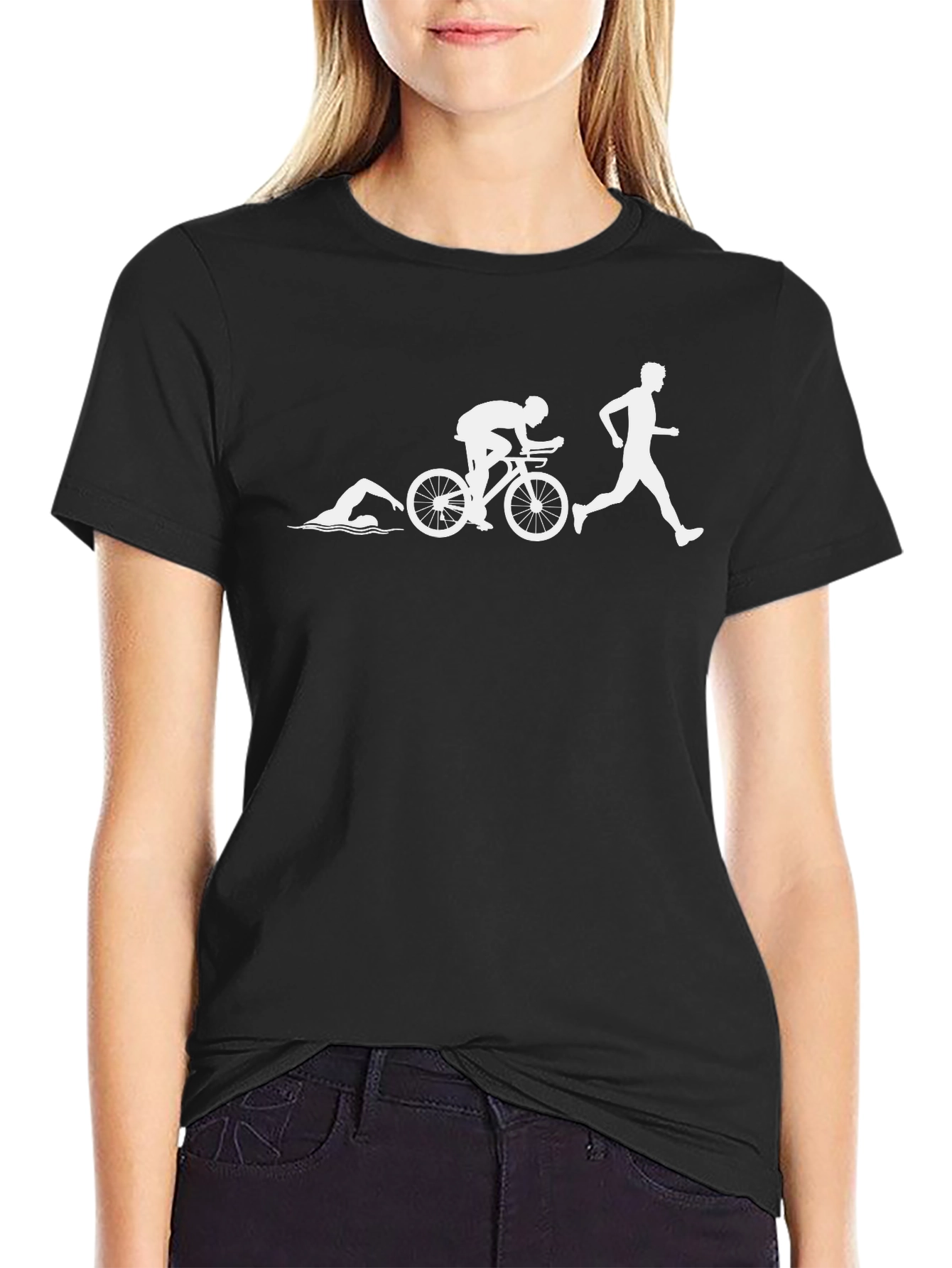 Triathlon T-Shirt: Swim Bike Run Design