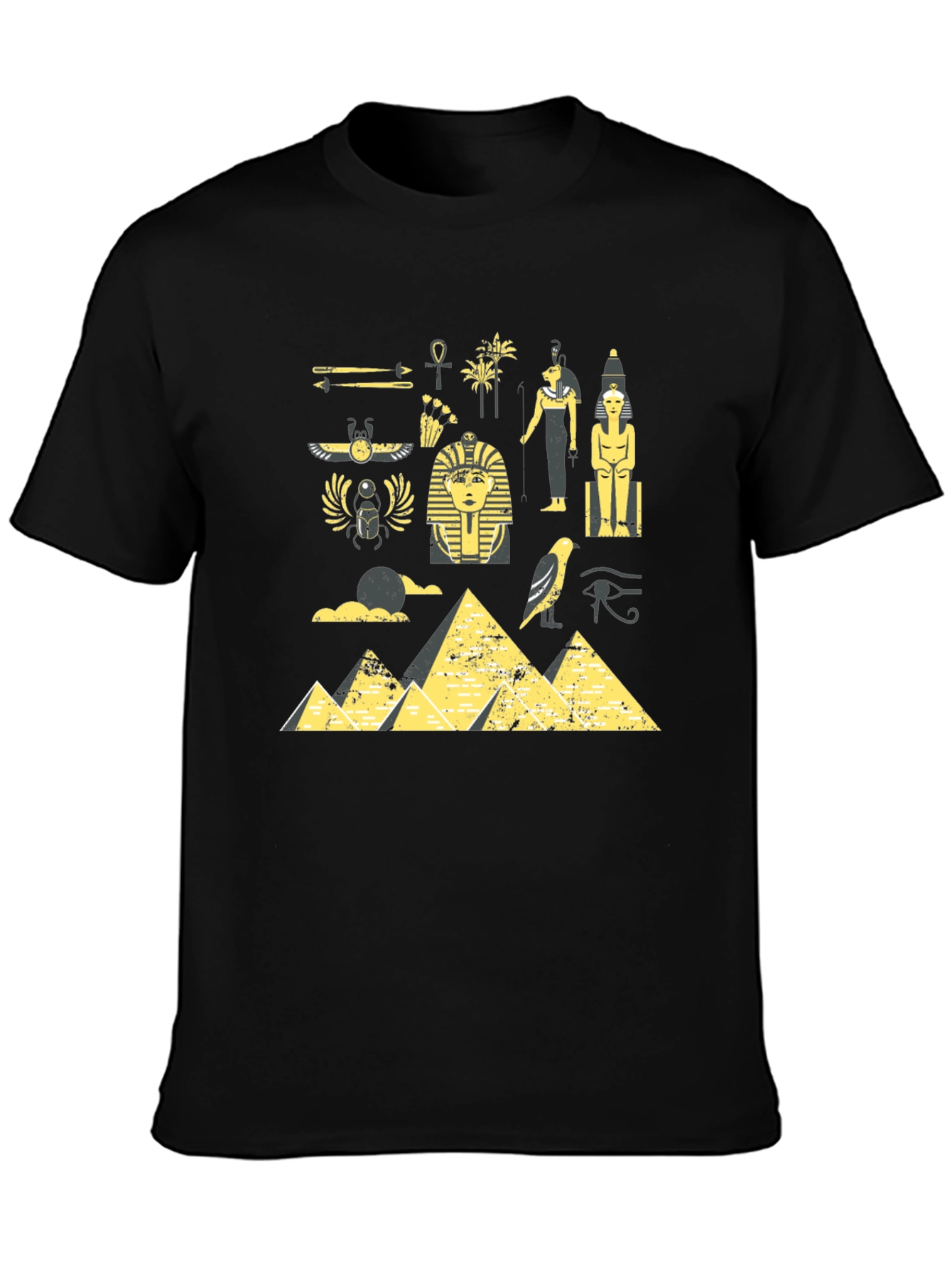 Egyptian Print Black T-Shirt