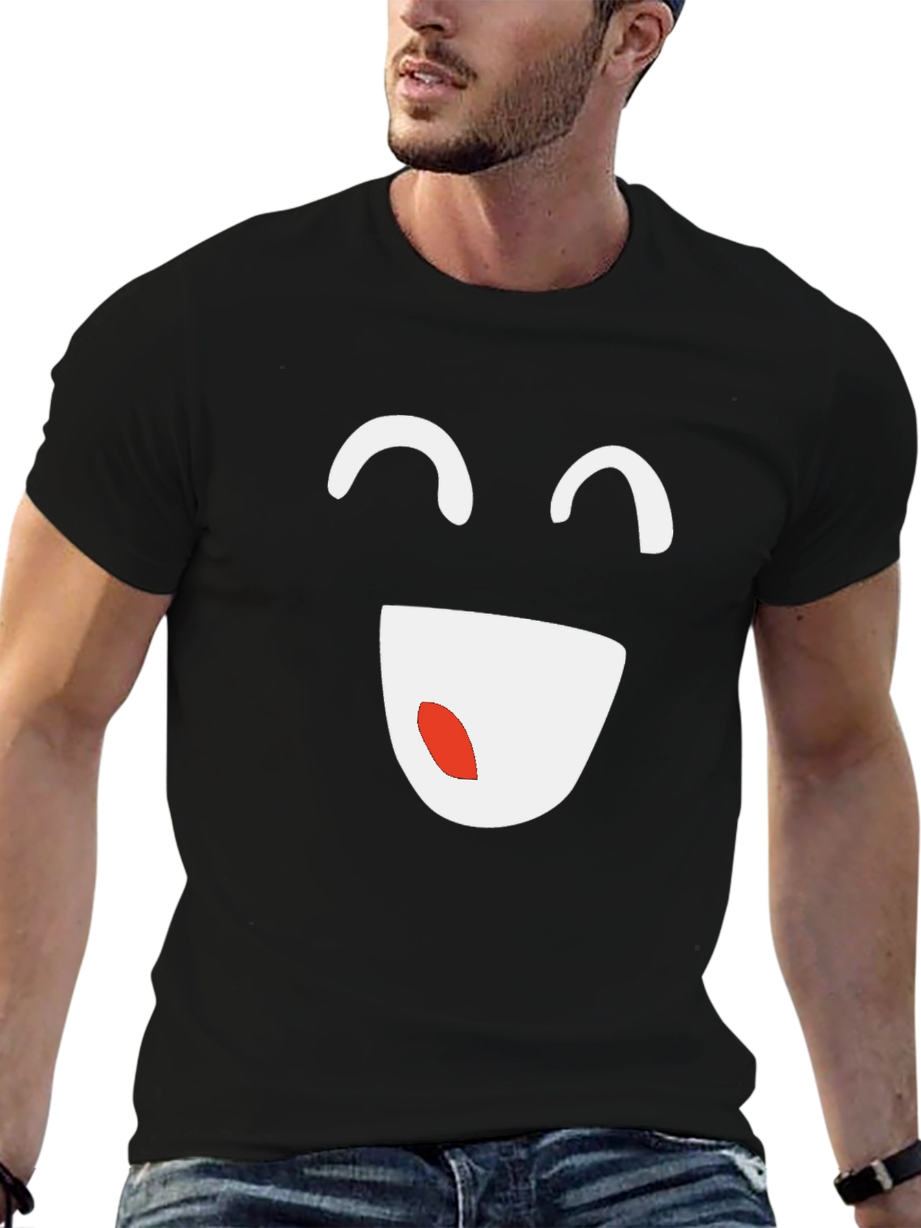 Smiley Face Graphic Tee - Casual Comfort