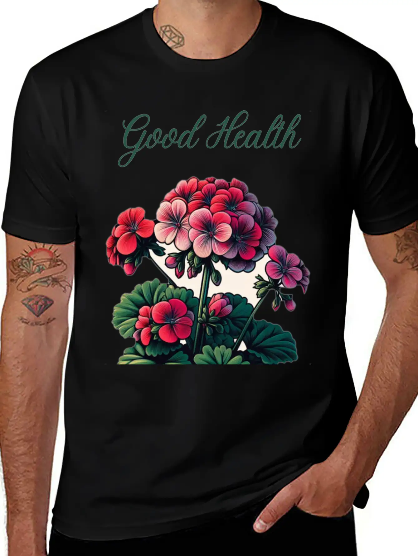 Geranium Glow: A Symbol Of Good Health Unisex Casual T-Shirt – Clean Design For Daily Comfort