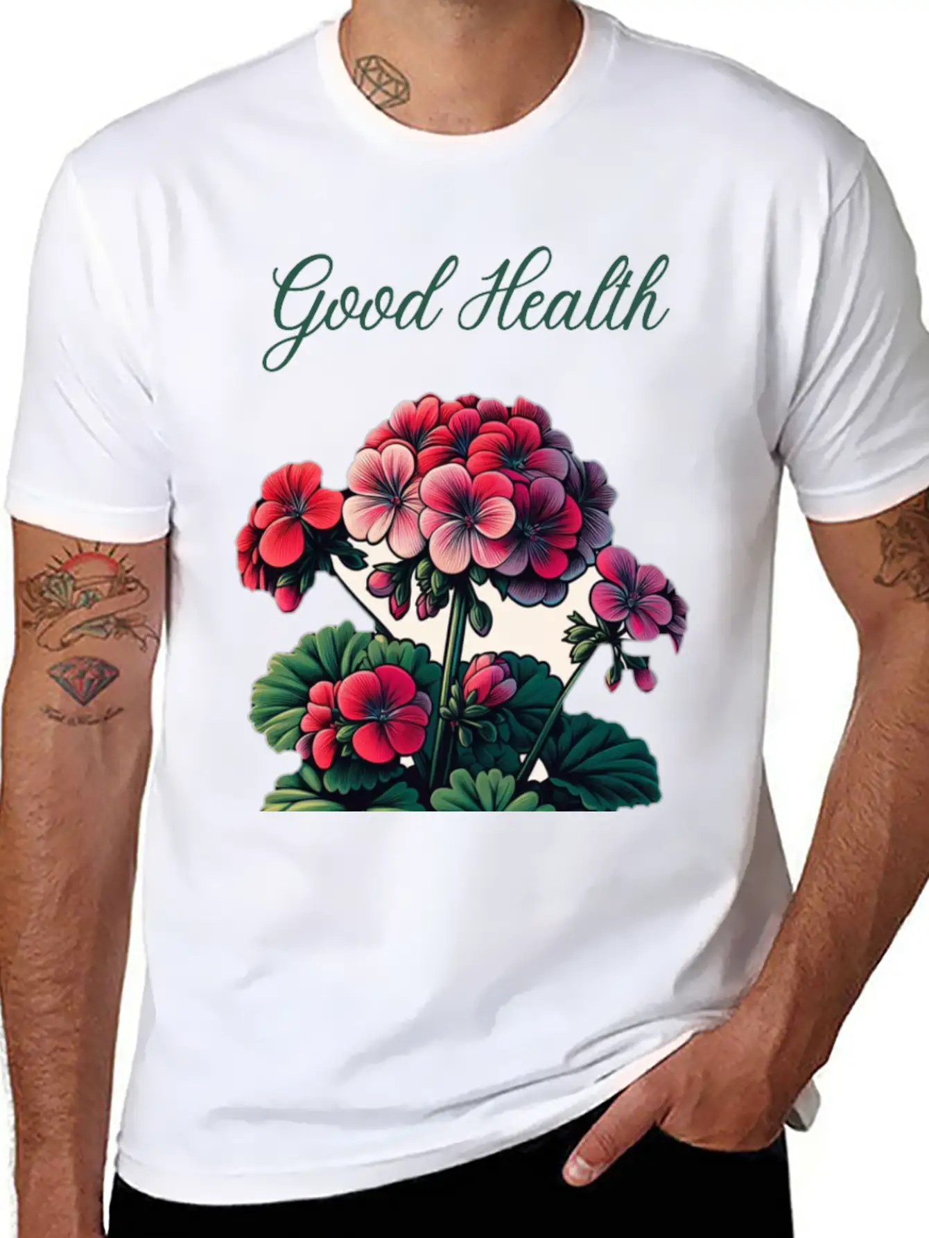 Geranium Glow: A Symbol Of Good Health Unisex Casual T-Shirt – Clean Design For Daily Comfort