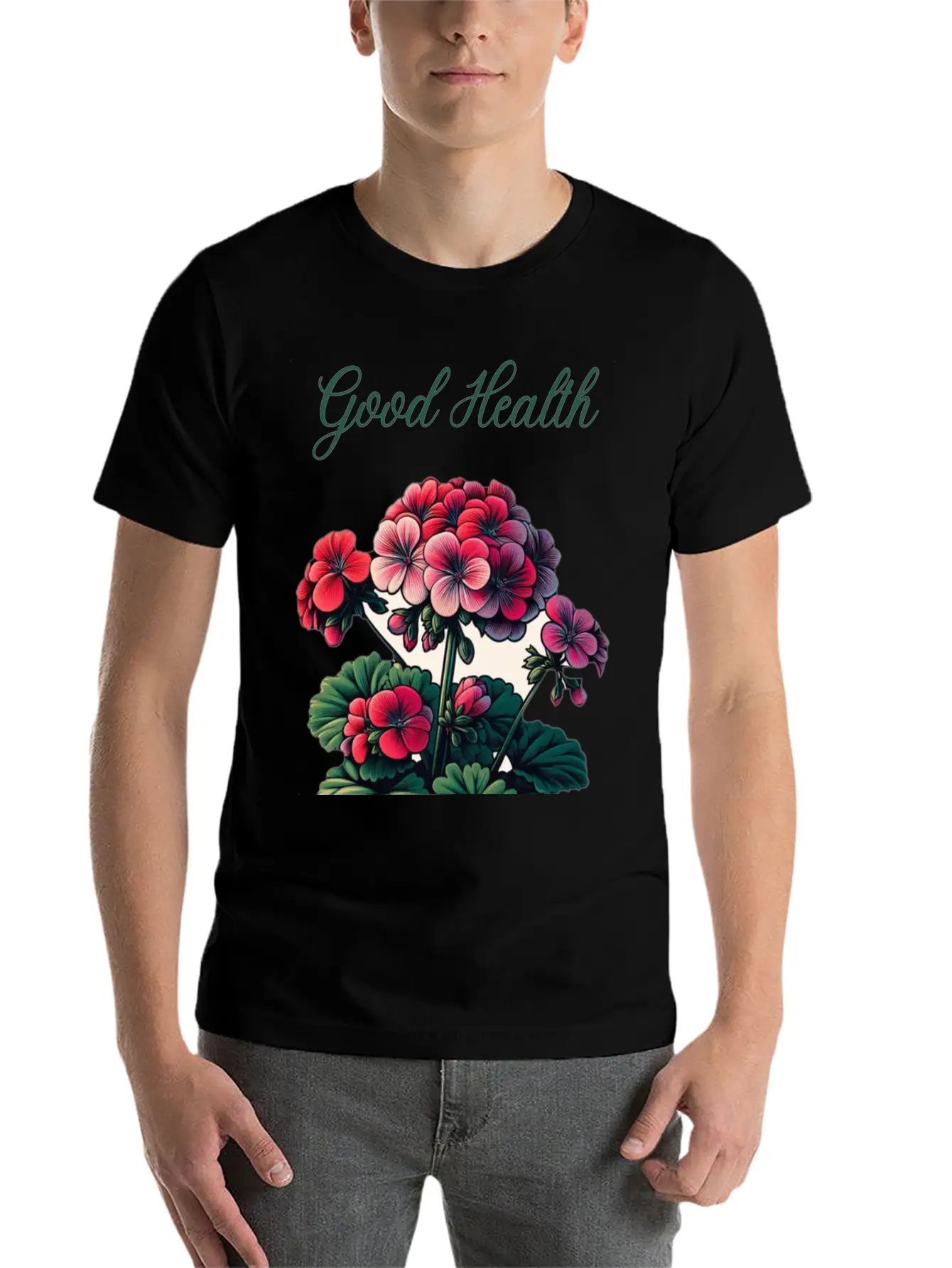 Geranium Glow: A Symbol Of Good Health Unisex Casual T-Shirt – Clean Design For Daily Comfort