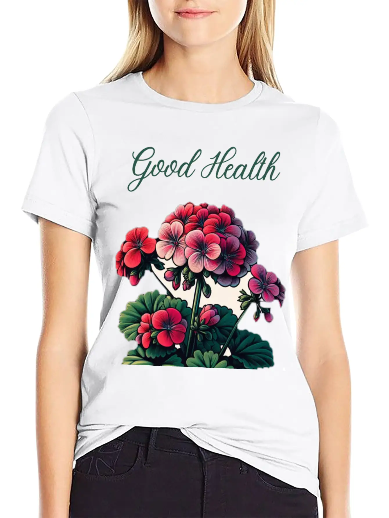 Geranium Glow: A Symbol Of Good Health Unisex Casual T-Shirt – Clean Design For Daily Comfort