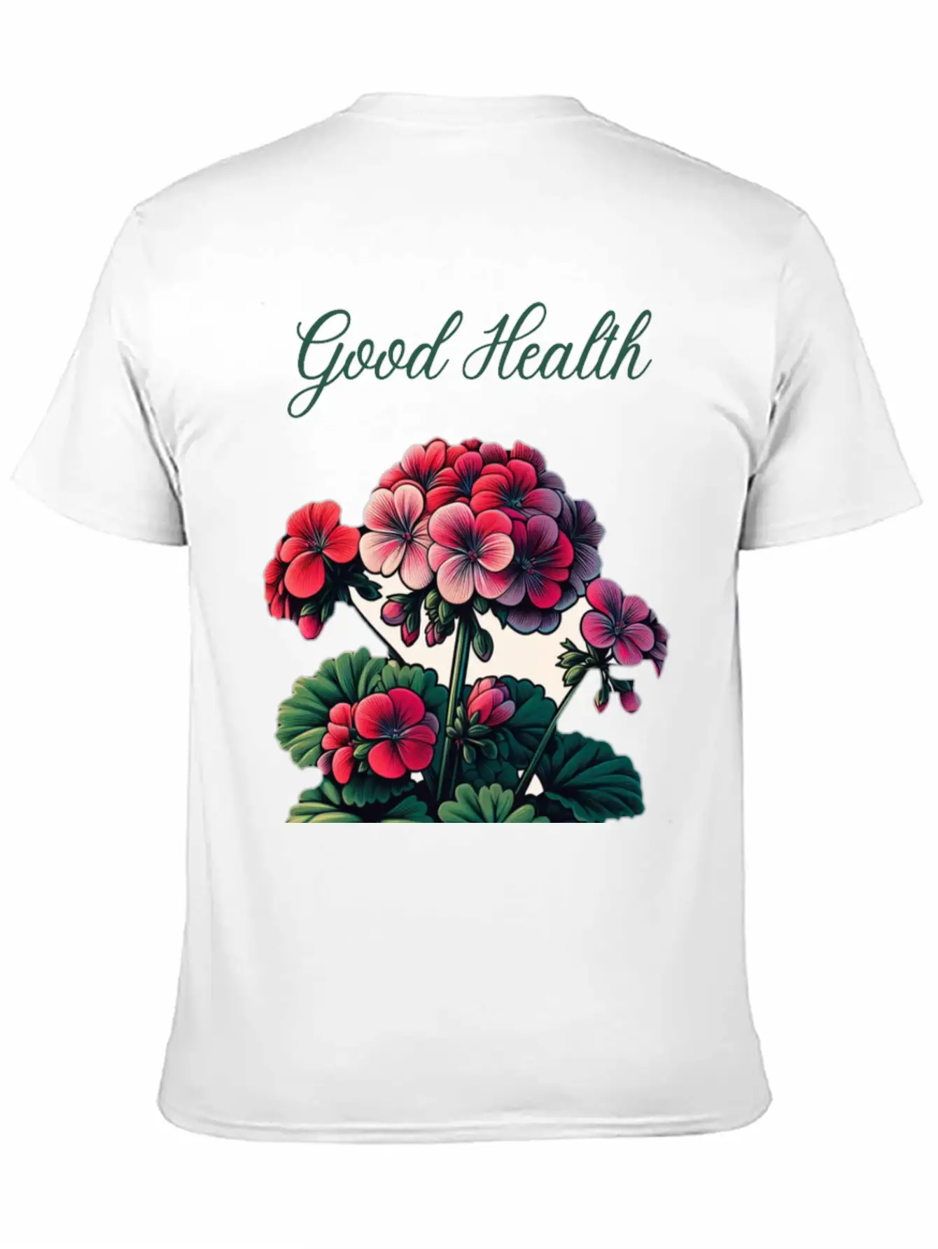 Geranium Glow: A Symbol Of Good Health Unisex Casual T-Shirt – Clean Design For Daily Comfort
