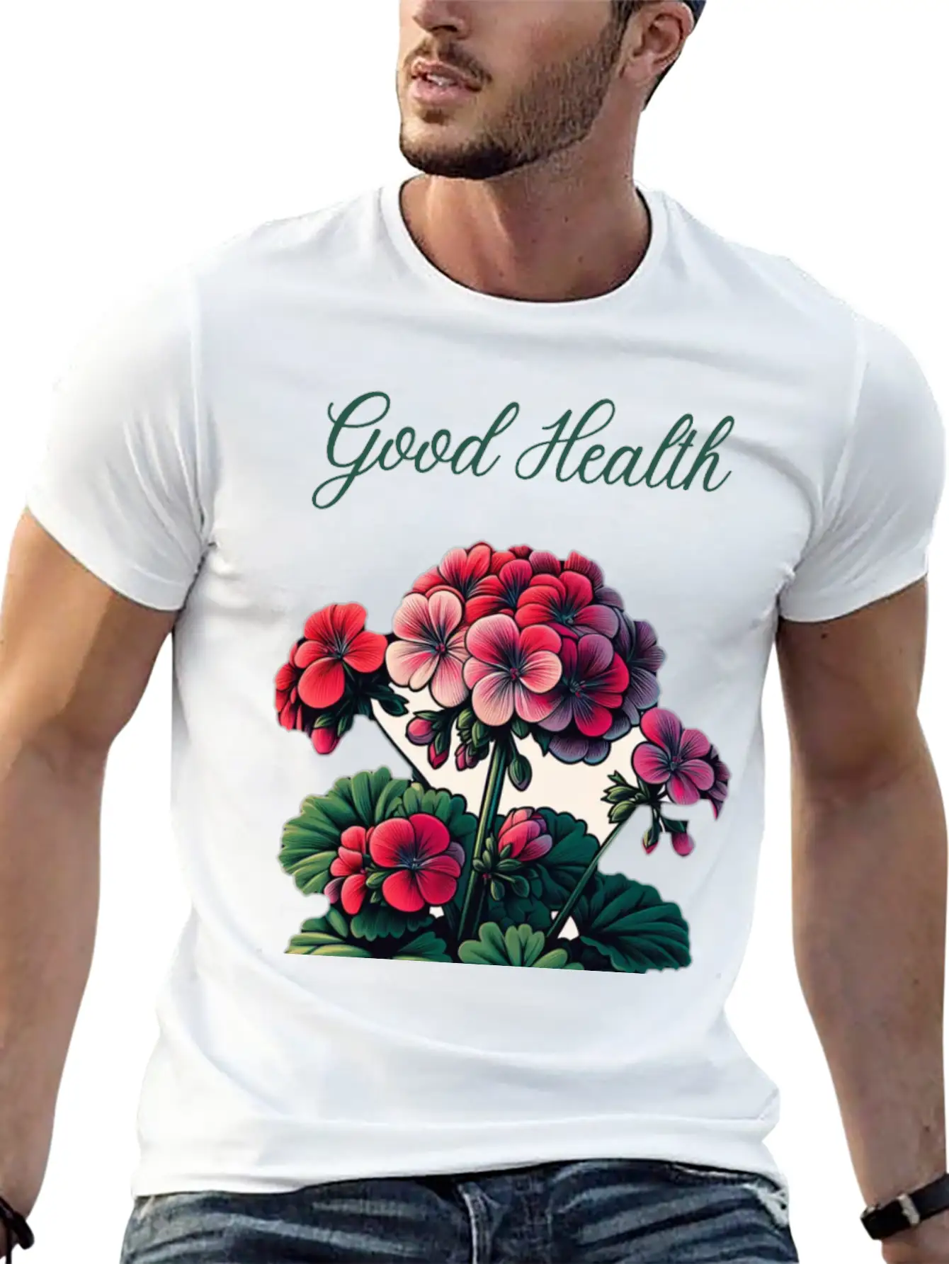 Geranium Glow: A Symbol Of Good Health Unisex Casual T-Shirt – Clean Design For Daily Comfort