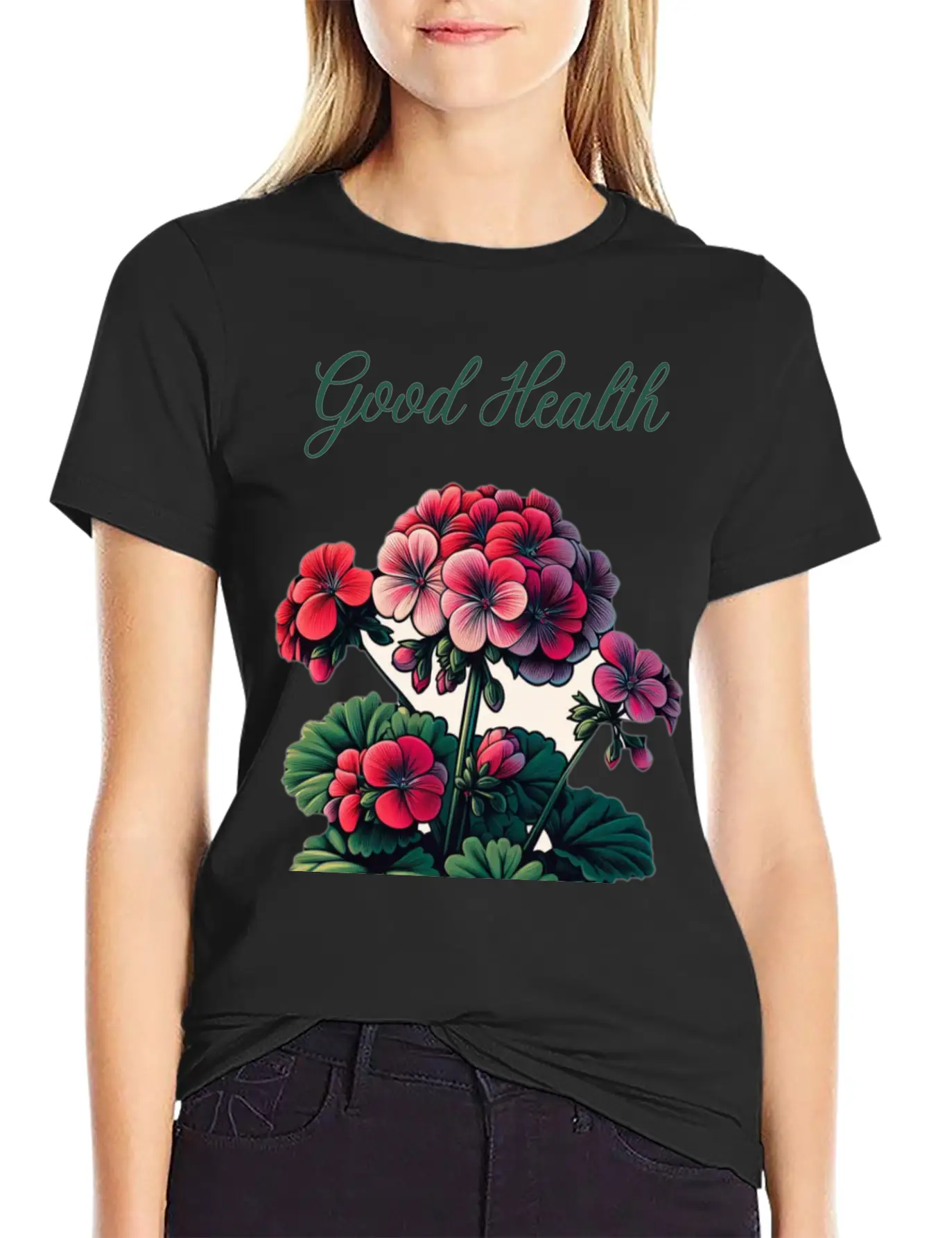 Geranium Glow: A Symbol Of Good Health Unisex Casual T-Shirt – Clean Design For Daily Comfort
