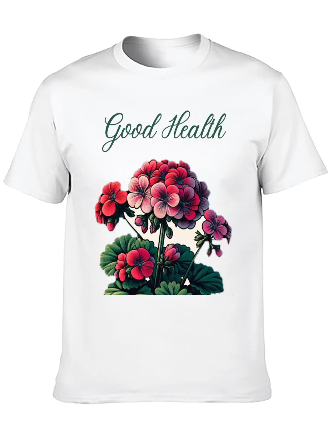 Geranium Glow: A Symbol Of Good Health Unisex Casual T-Shirt – Clean Design For Daily Comfort
