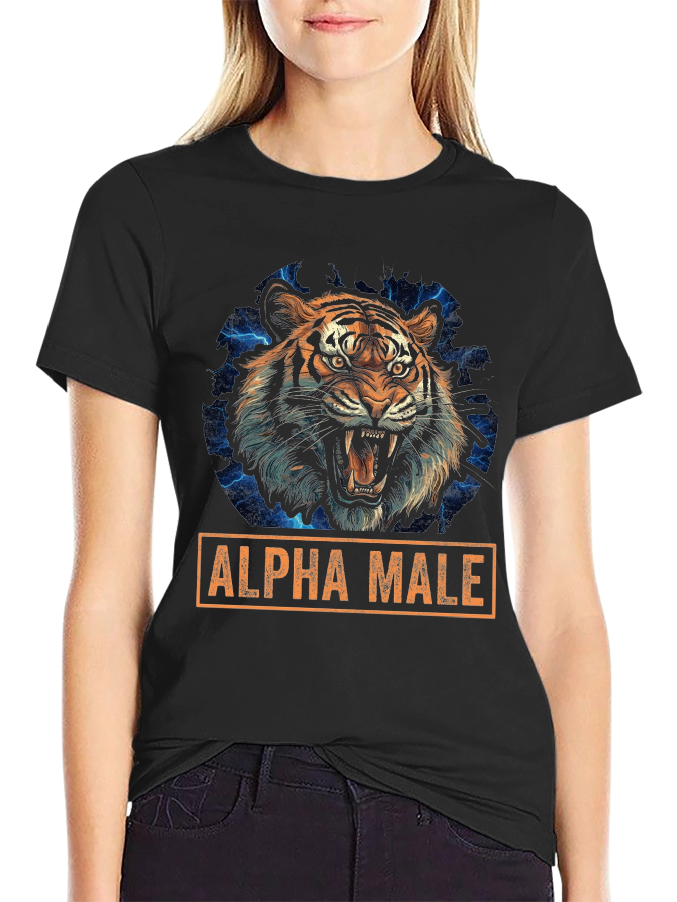 Alpha Male Tiger Graphic Tee - Bold Design