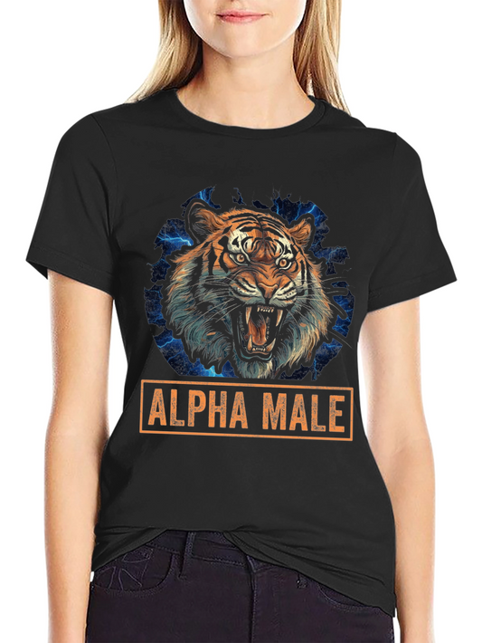 Alpha Male Tiger Graphic Tee - Bold Design