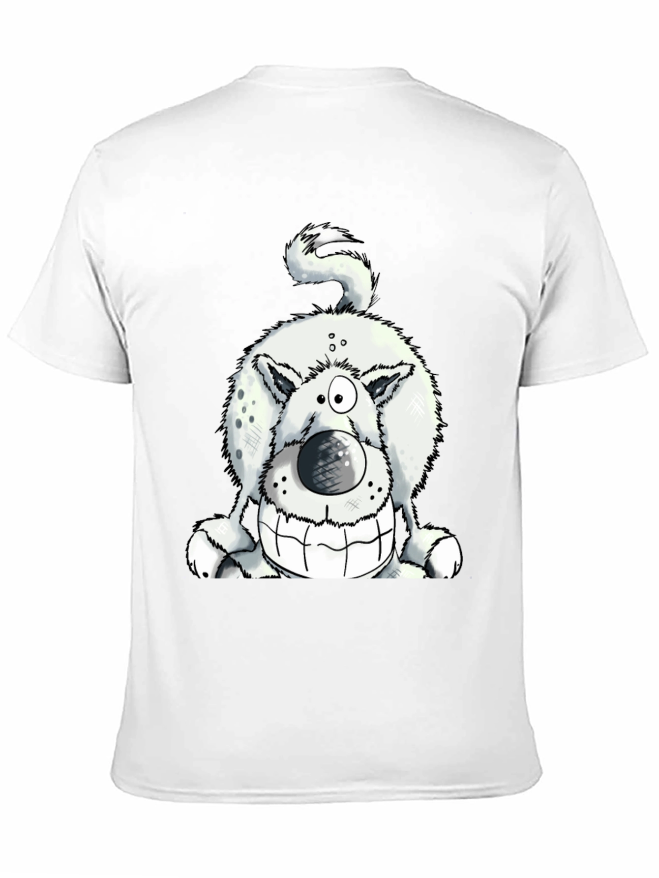 Funny Dog Graphic Tee - Black Cotton T-Shirt