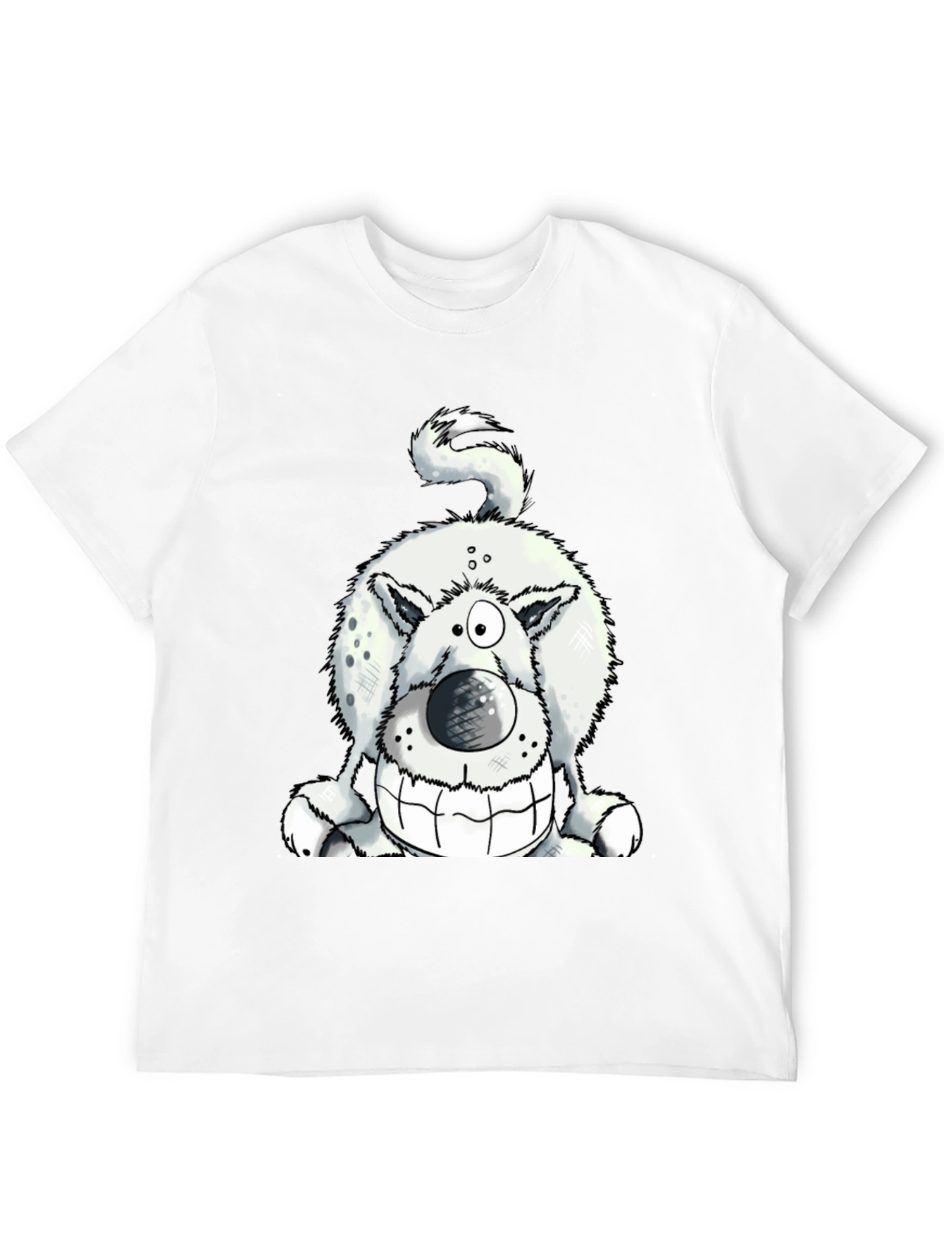 Funny Dog Graphic Tee - Black Cotton T-Shirt