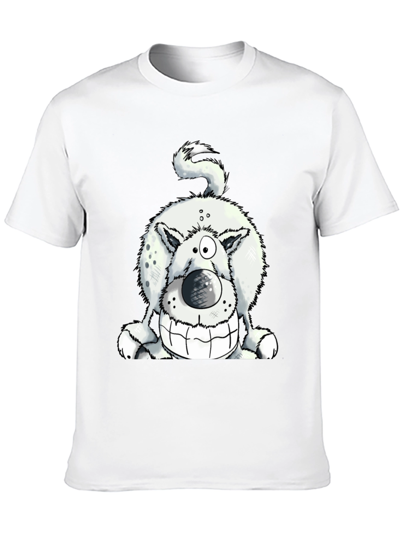 Funny Dog Graphic Tee - Black Cotton T-Shirt