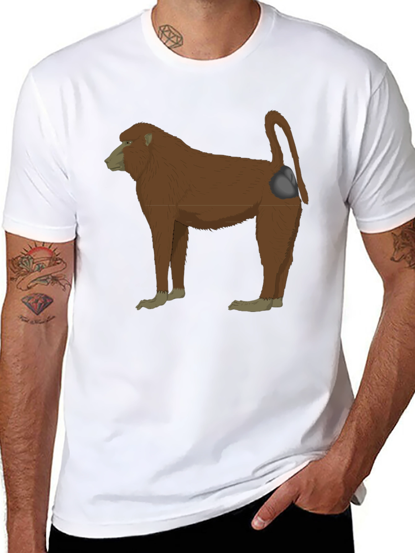 Baboon Graphic T-Shirt - Unique Animal Design