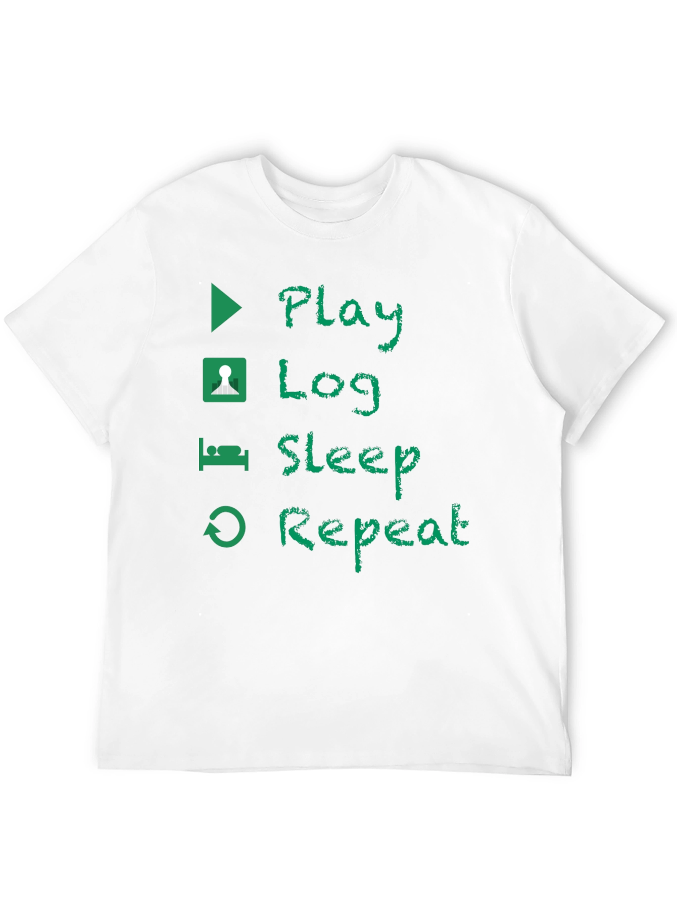 Play Log Sleep Repeat Black T-Shirt