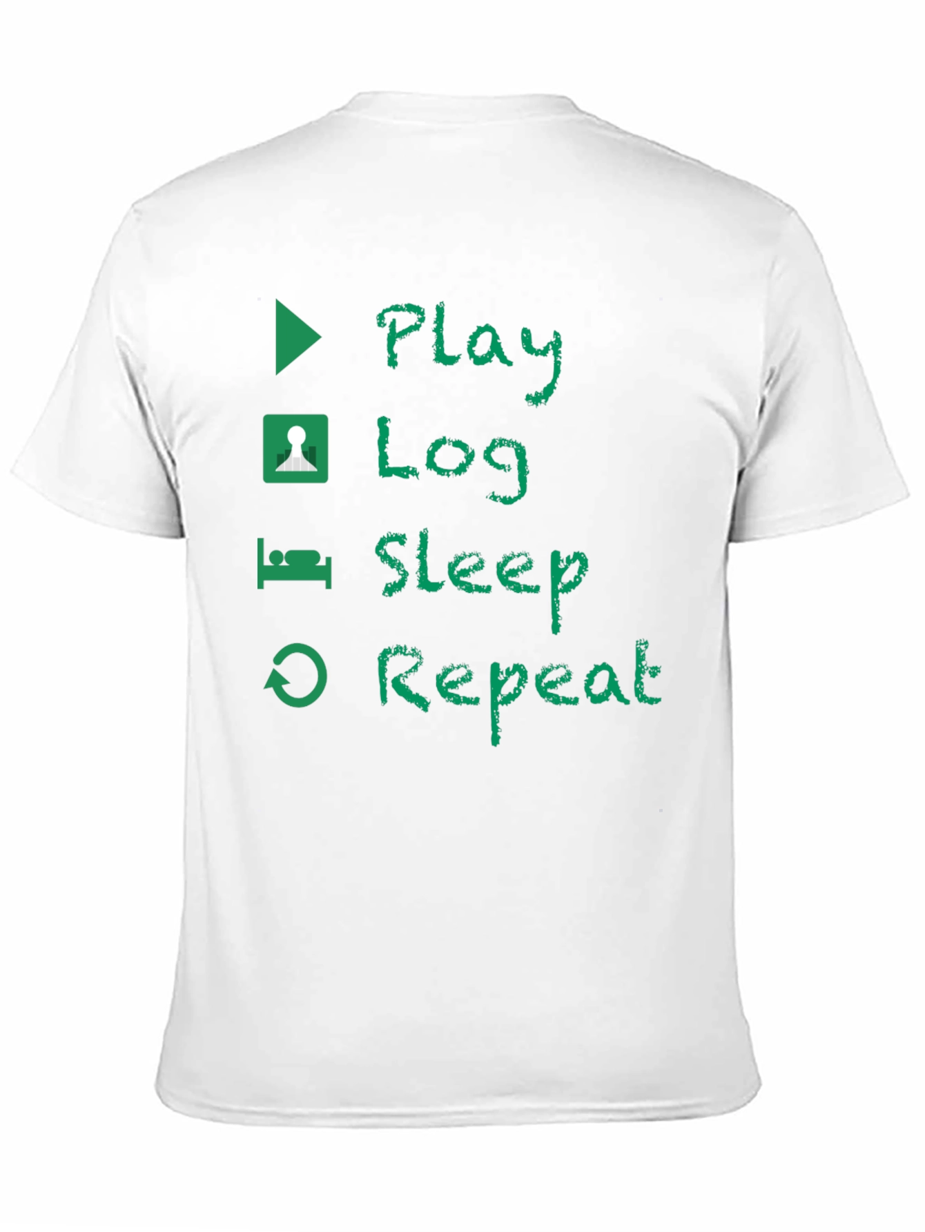 Play Log Sleep Repeat Black T-Shirt