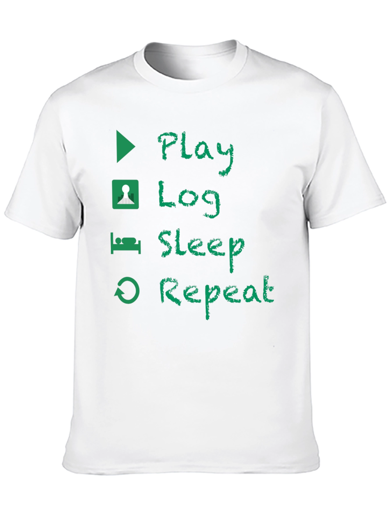 Play Log Sleep Repeat Black T-Shirt