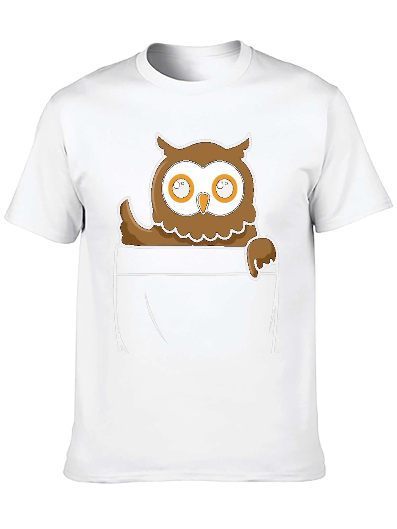 Owl in Pocket Graphic Tee - Black Cotton Blend