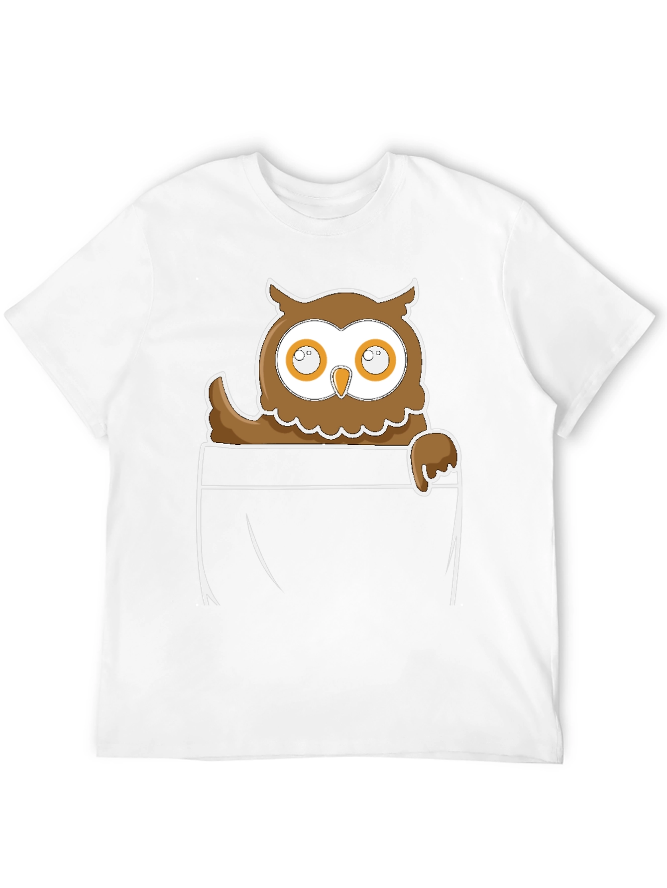 Owl in Pocket Graphic Tee - Black Cotton Blend