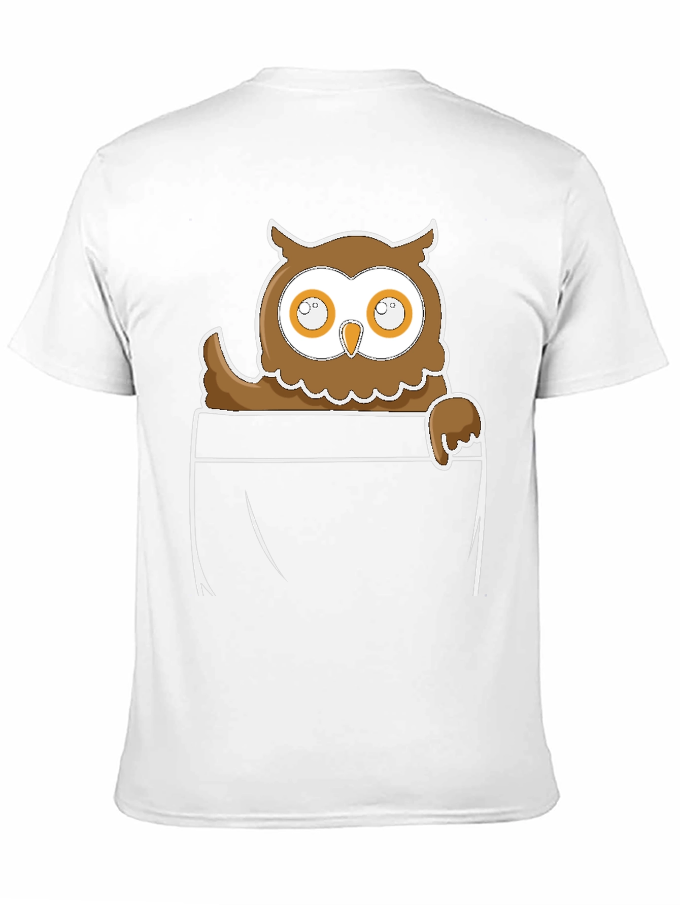 Owl in Pocket Graphic Tee - Black Cotton Blend