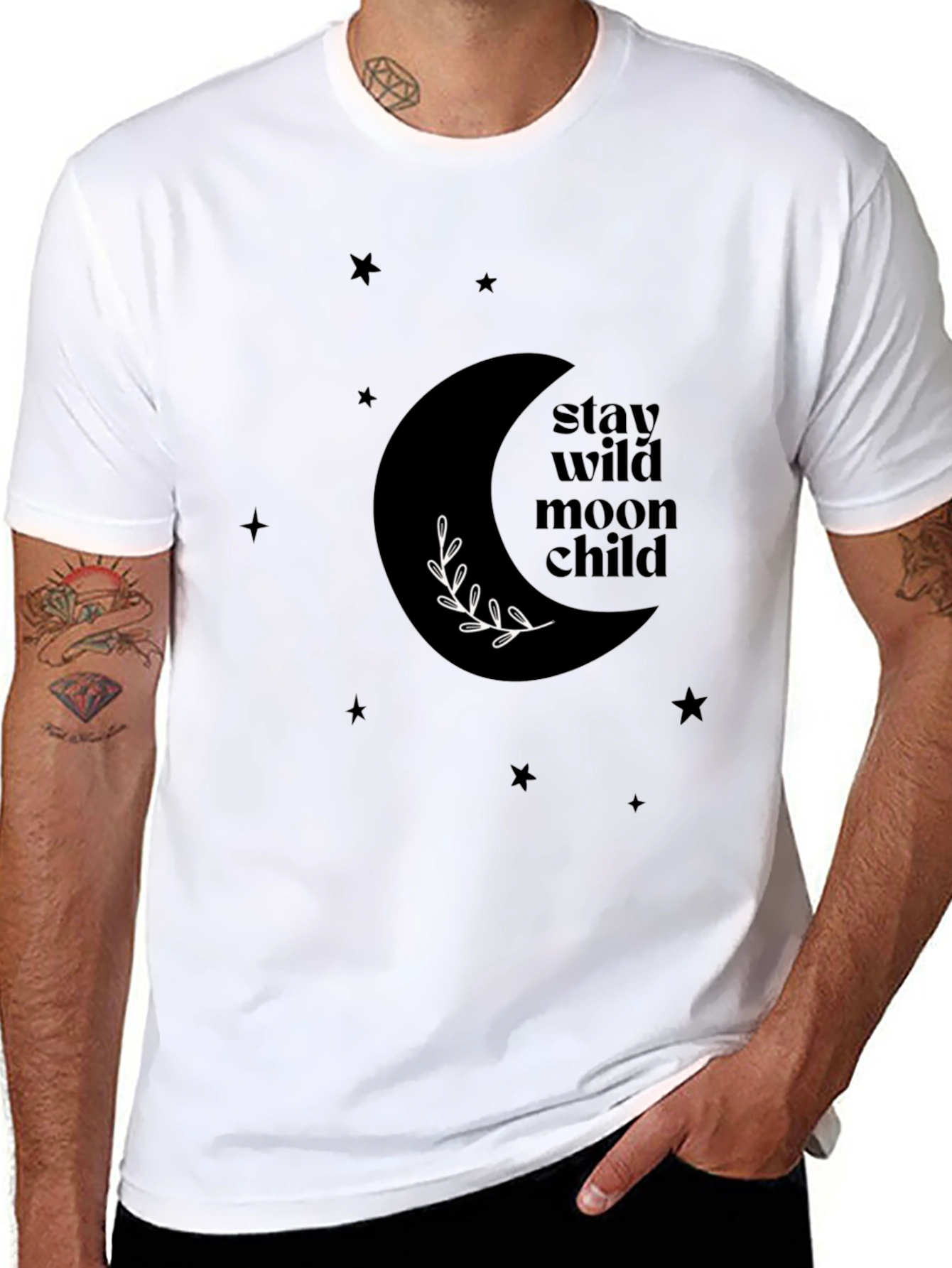 Stay Wild Moon Child Black Graphic Tee