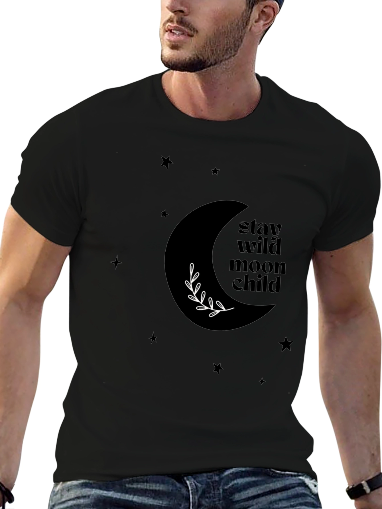 Stay Wild Moon Child Black Graphic Tee