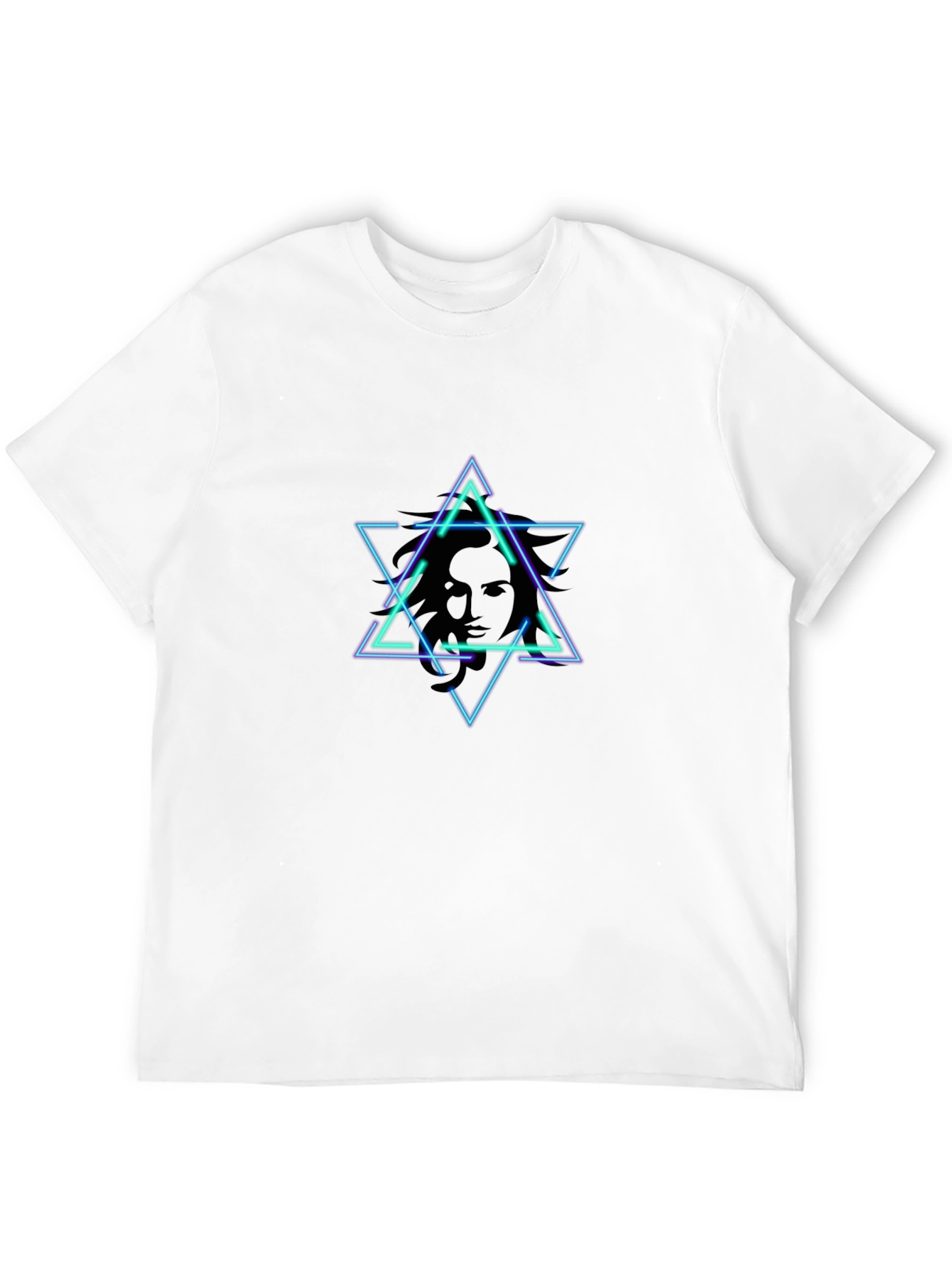 Geometric Star Face T-Shirt - Edgy Design