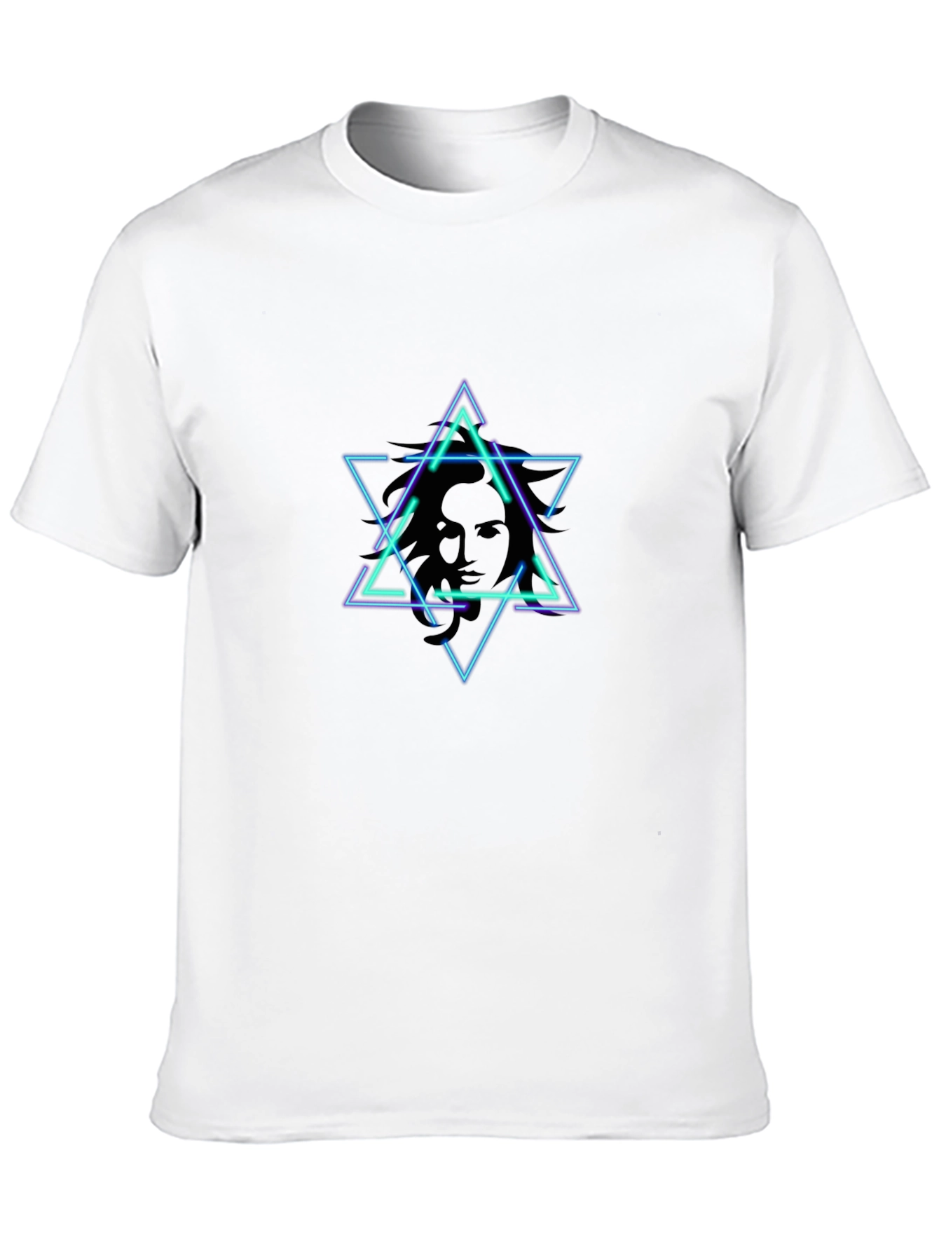 Geometric Star Face T-Shirt - Edgy Design