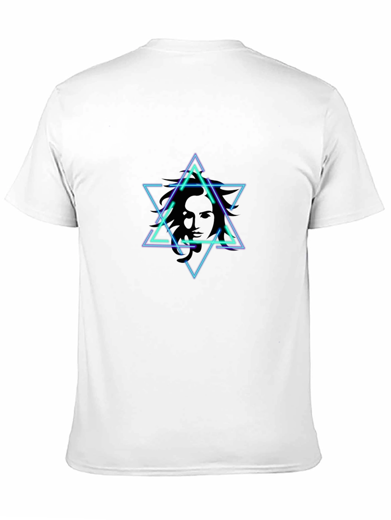 Geometric Star Face T-Shirt - Edgy Design