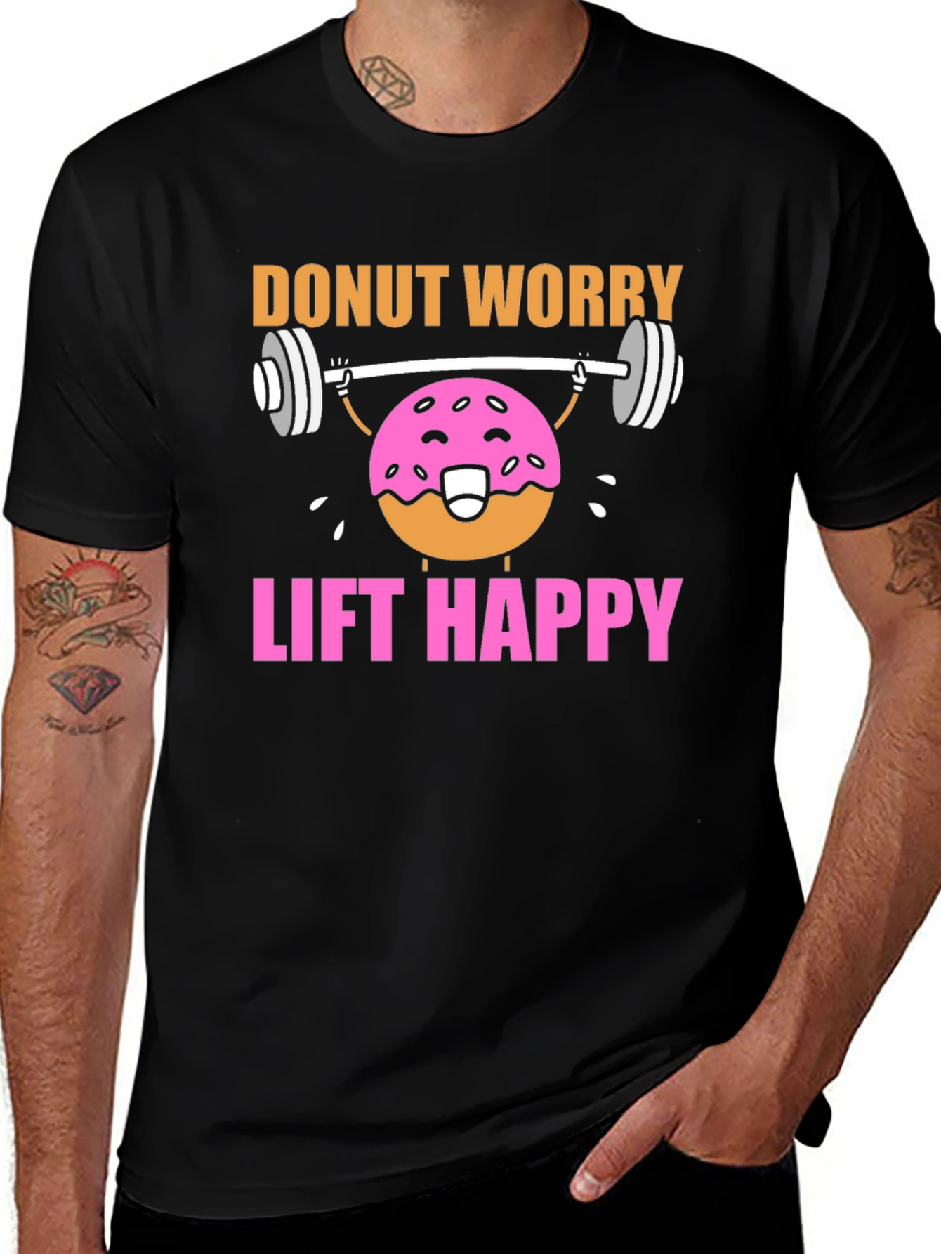 Donut Worry Lift Happy Graphic T-Shirt