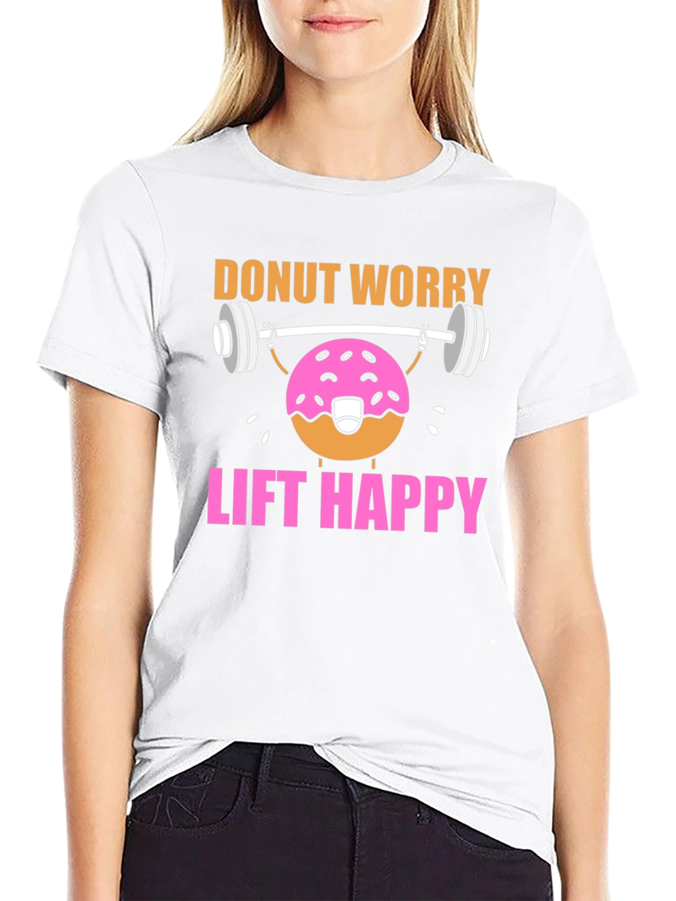 Donut Worry Lift Happy Graphic T-Shirt