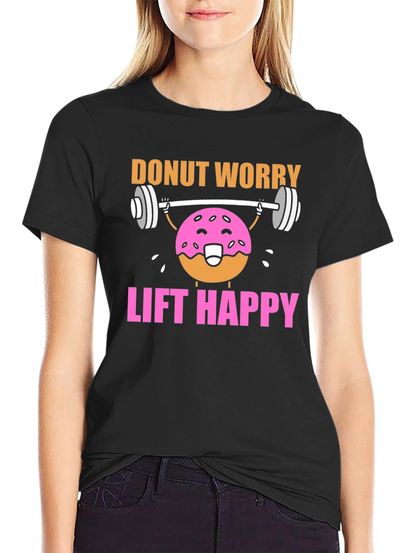 Donut Worry Lift Happy Graphic T-Shirt