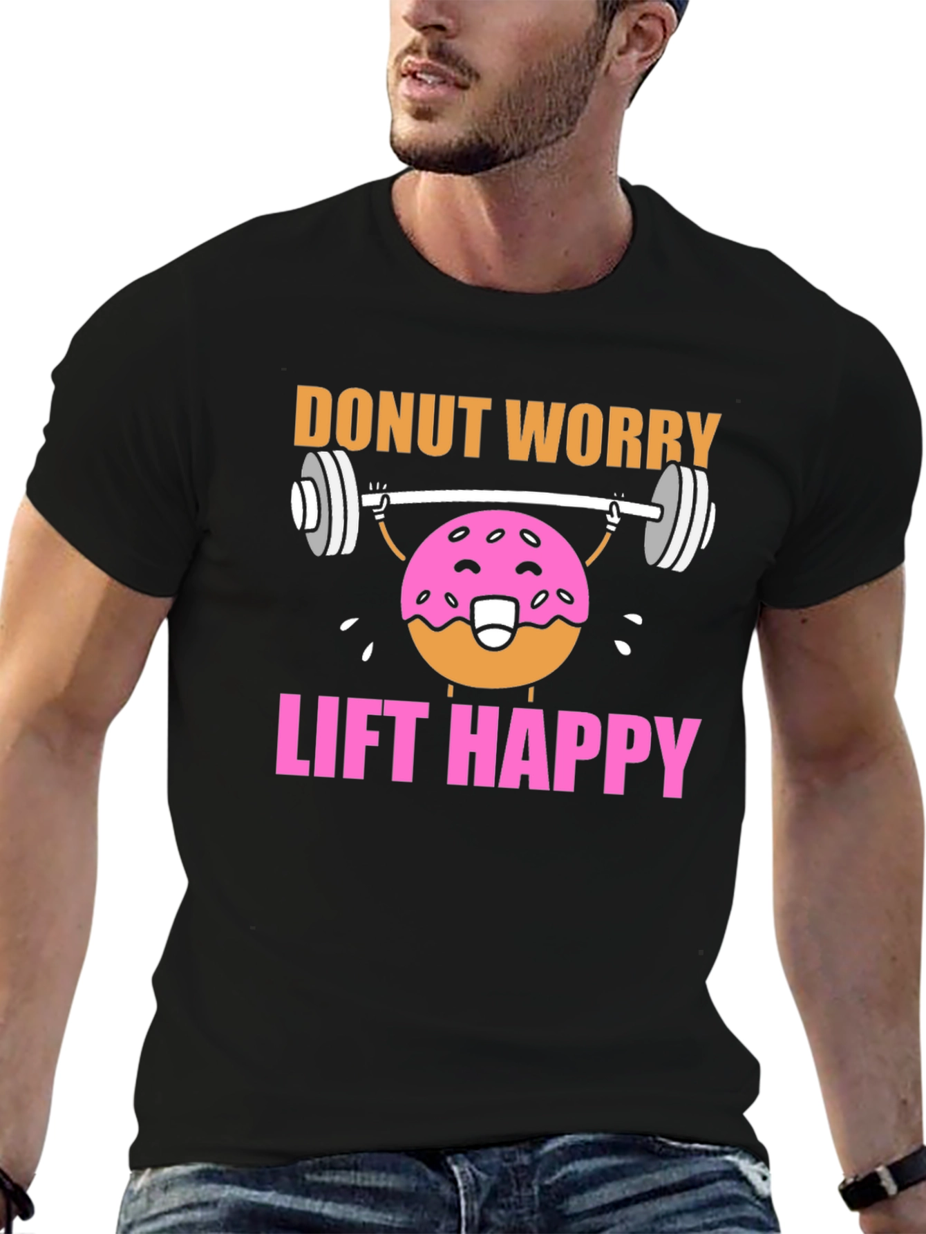 Donut Worry Lift Happy Graphic T-Shirt