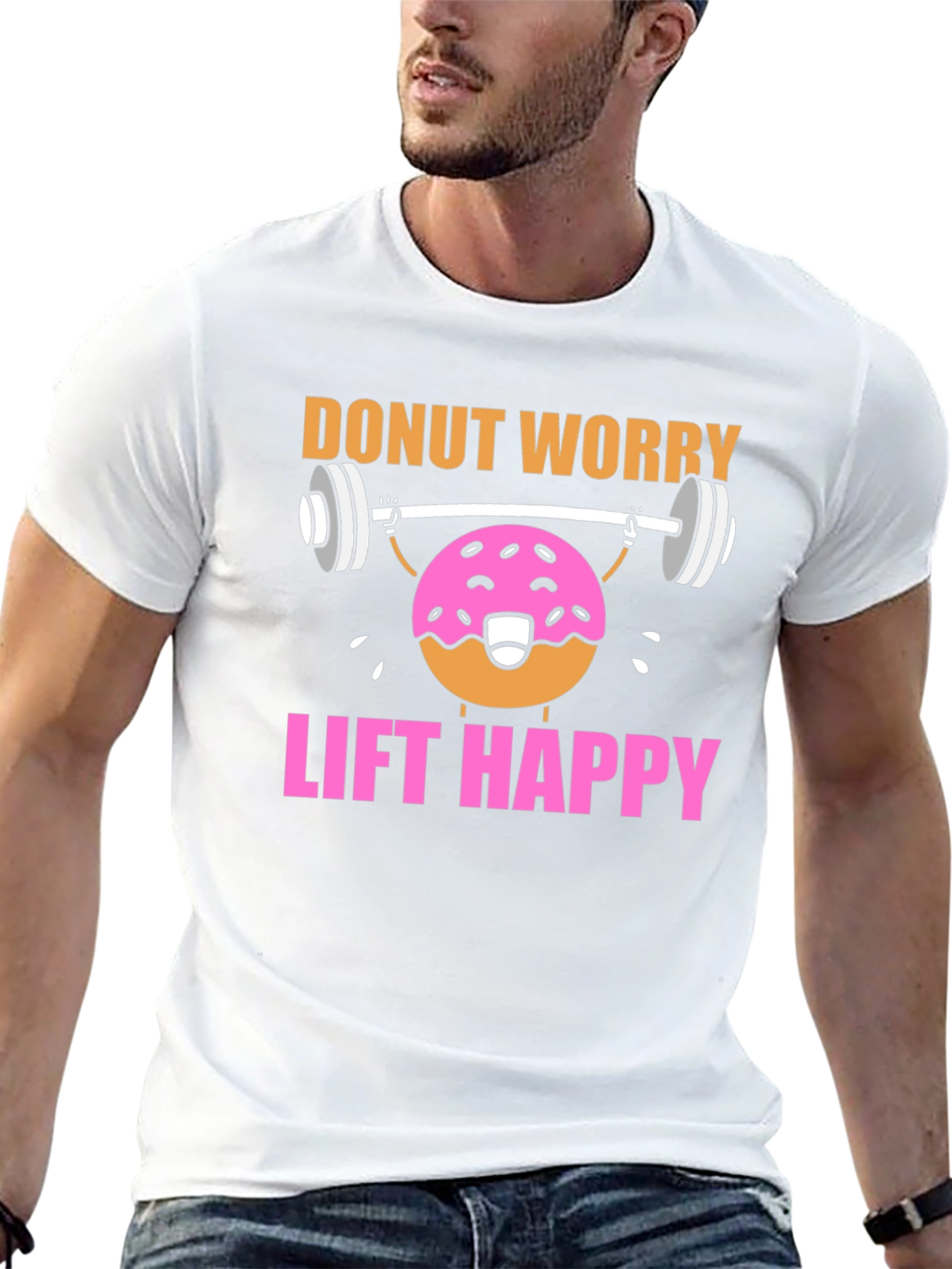 Donut Worry Lift Happy Graphic T-Shirt