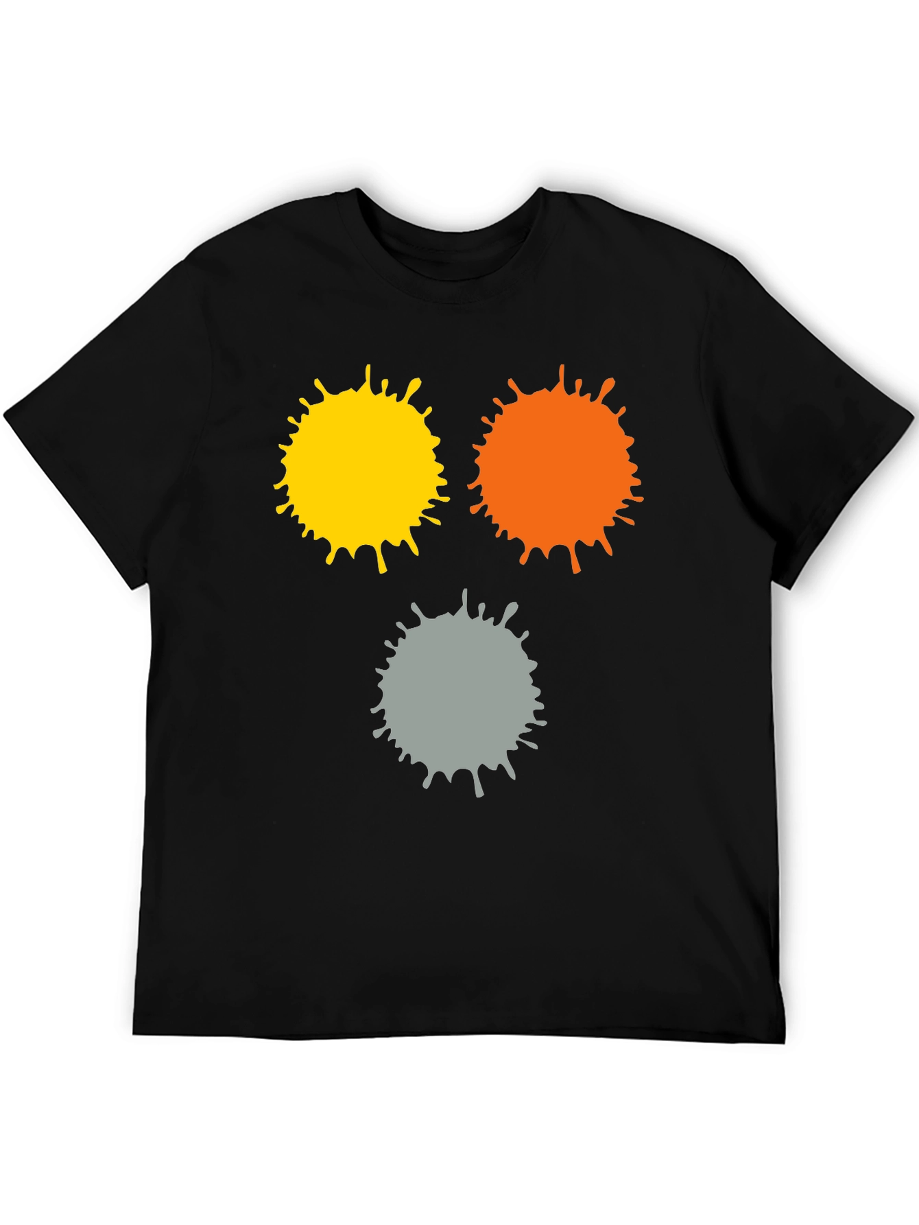 Abstract Splatter Print Black T-Shirt