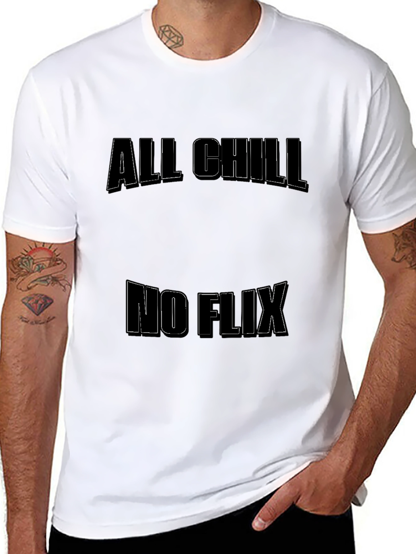 All Chill No Flix Black T-Shirt