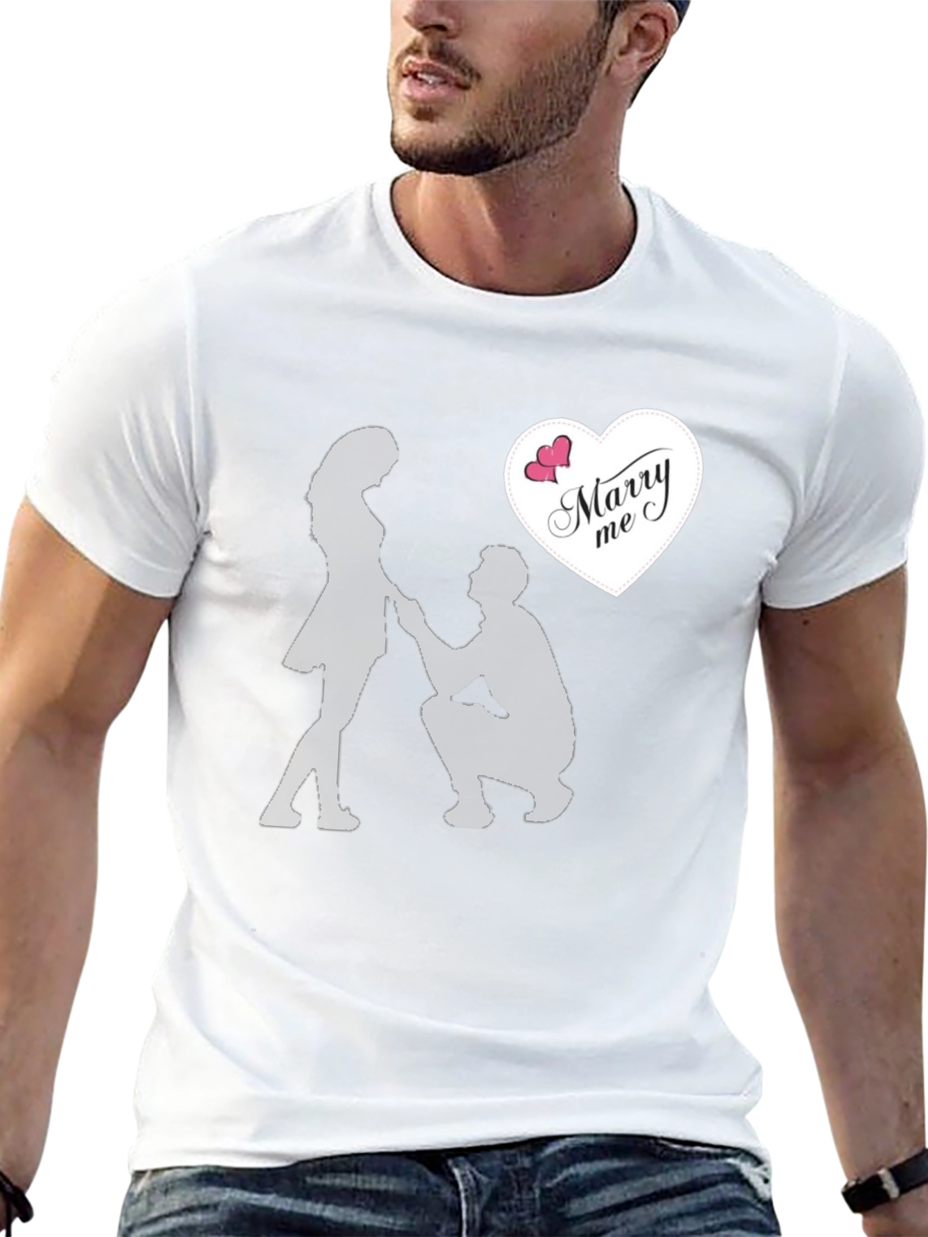 Marry Me Proposal Graphic Tee - Romantic Gift