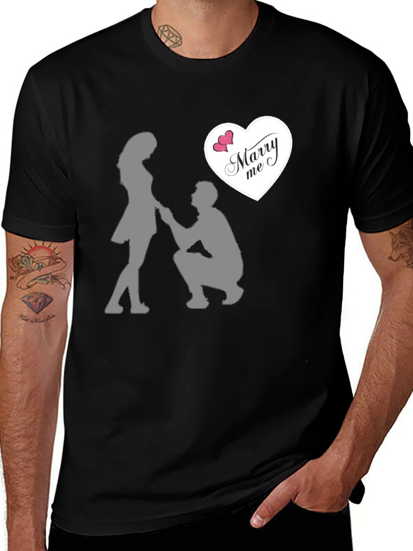Marry Me Proposal Graphic Tee - Romantic Gift