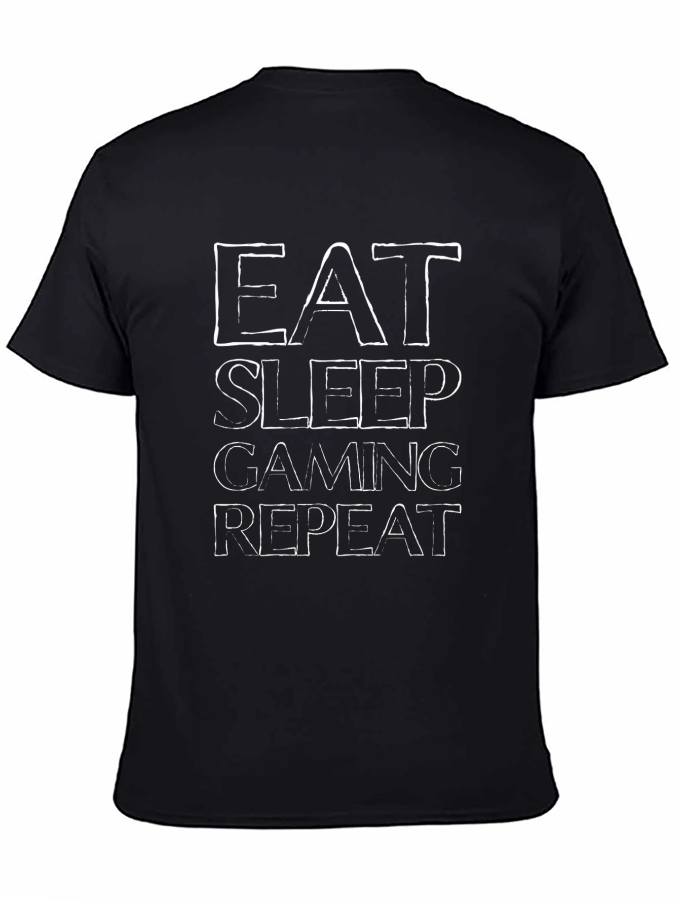 Eat Sleep Gaming Repeat Black Graphic T-Shirt