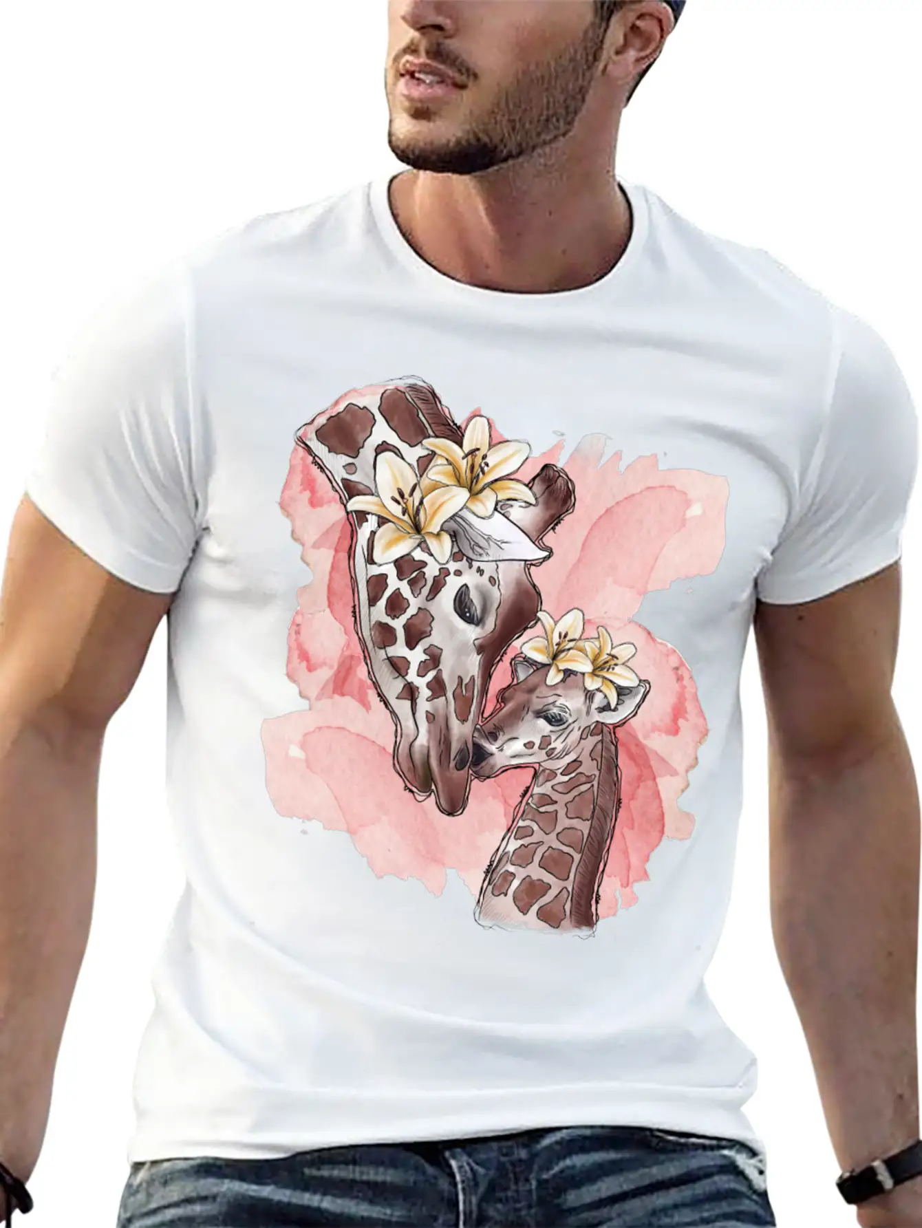 Giraffe Mama Unisex Casual T-Shirt – Clean Design For Daily Comfort