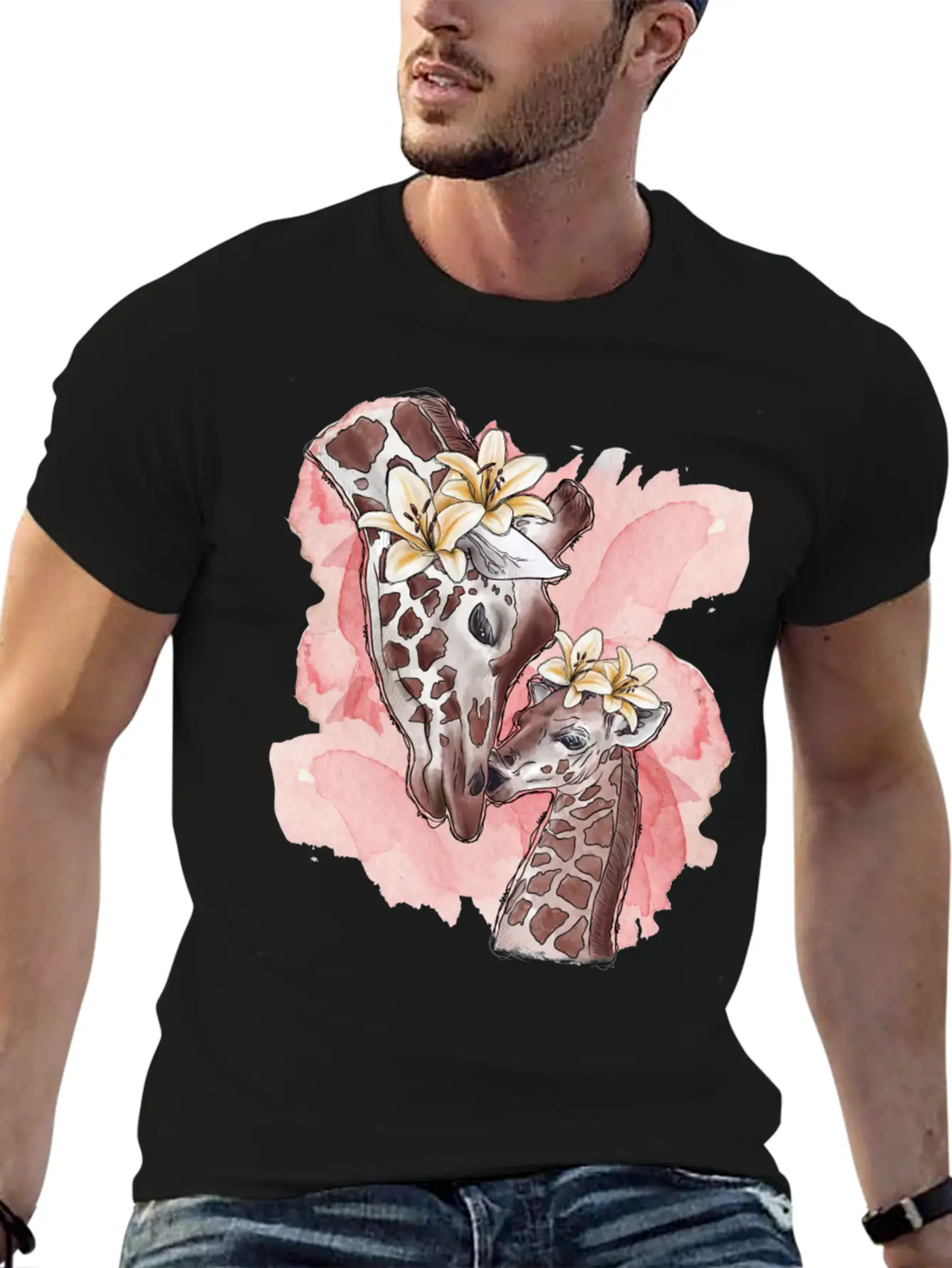 Giraffe Mama Unisex Casual T-Shirt – Clean Design For Daily Comfort