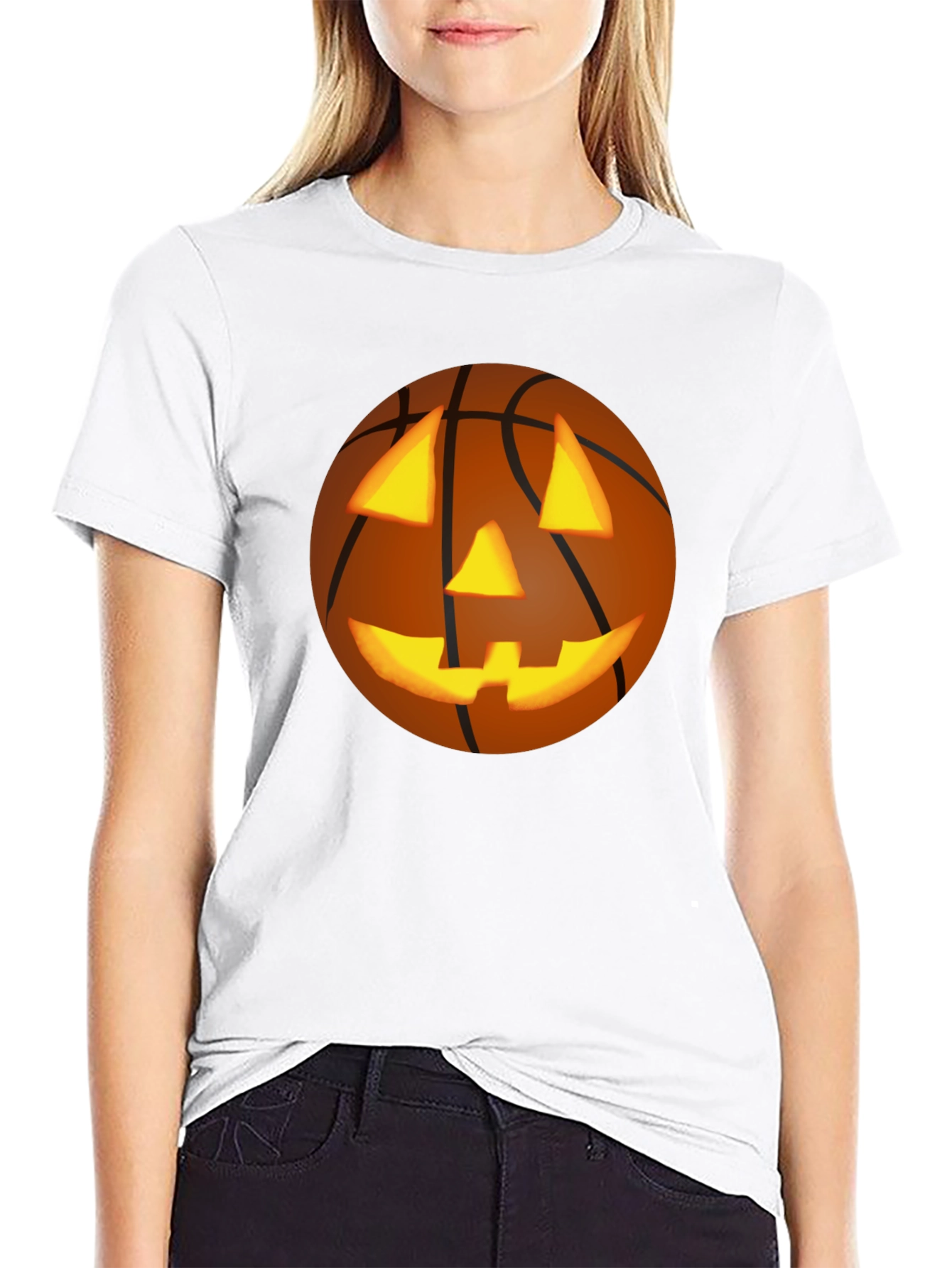 Halloween Basketball Jack-O-Lantern T-Shirt