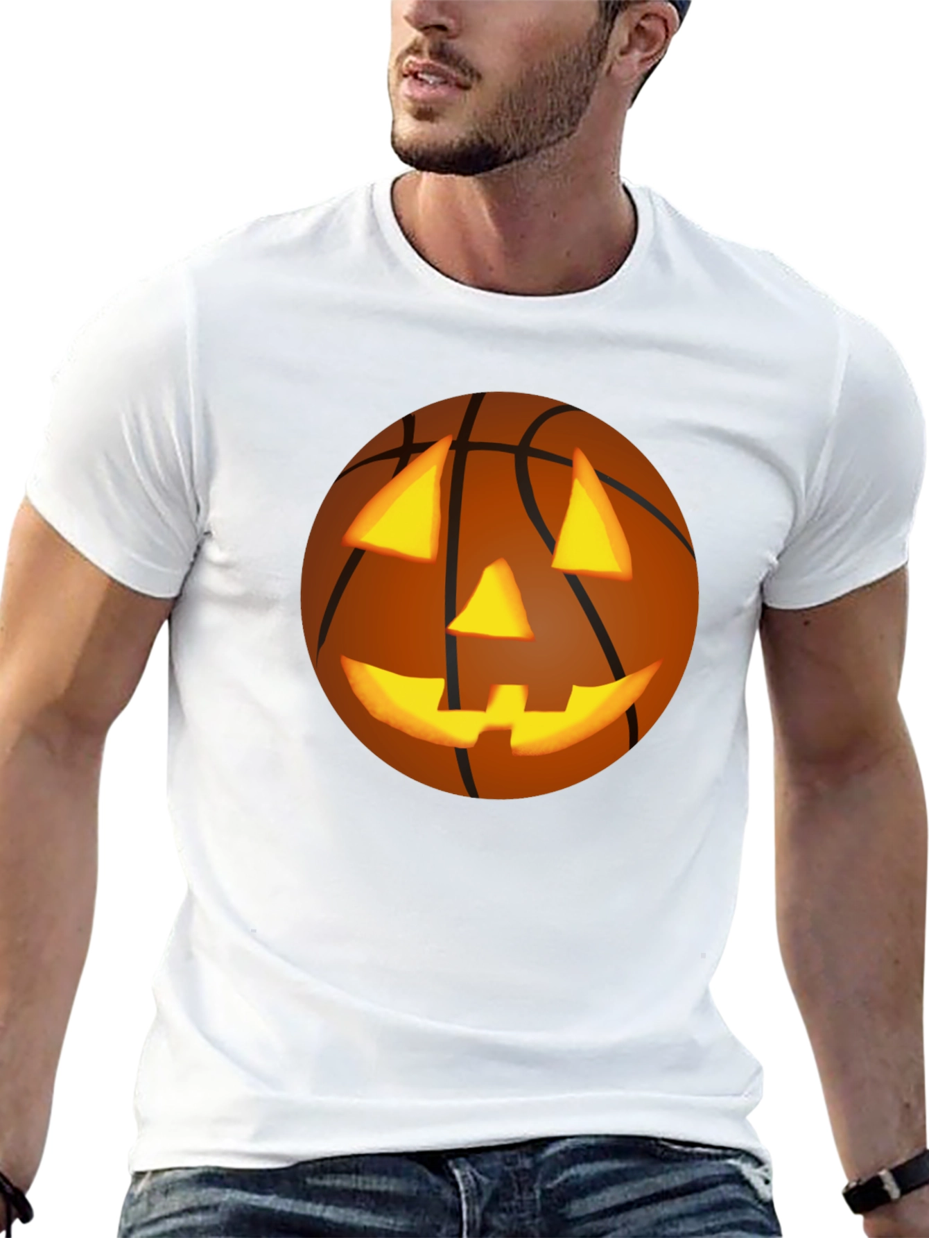 Halloween Basketball Jack-O-Lantern T-Shirt