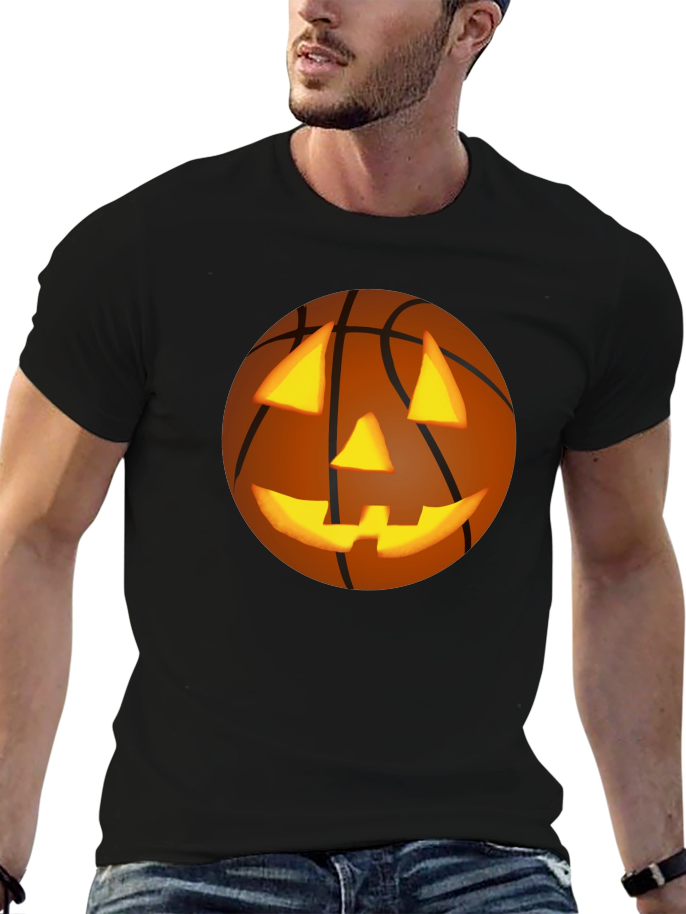 Halloween Basketball Jack-O-Lantern T-Shirt