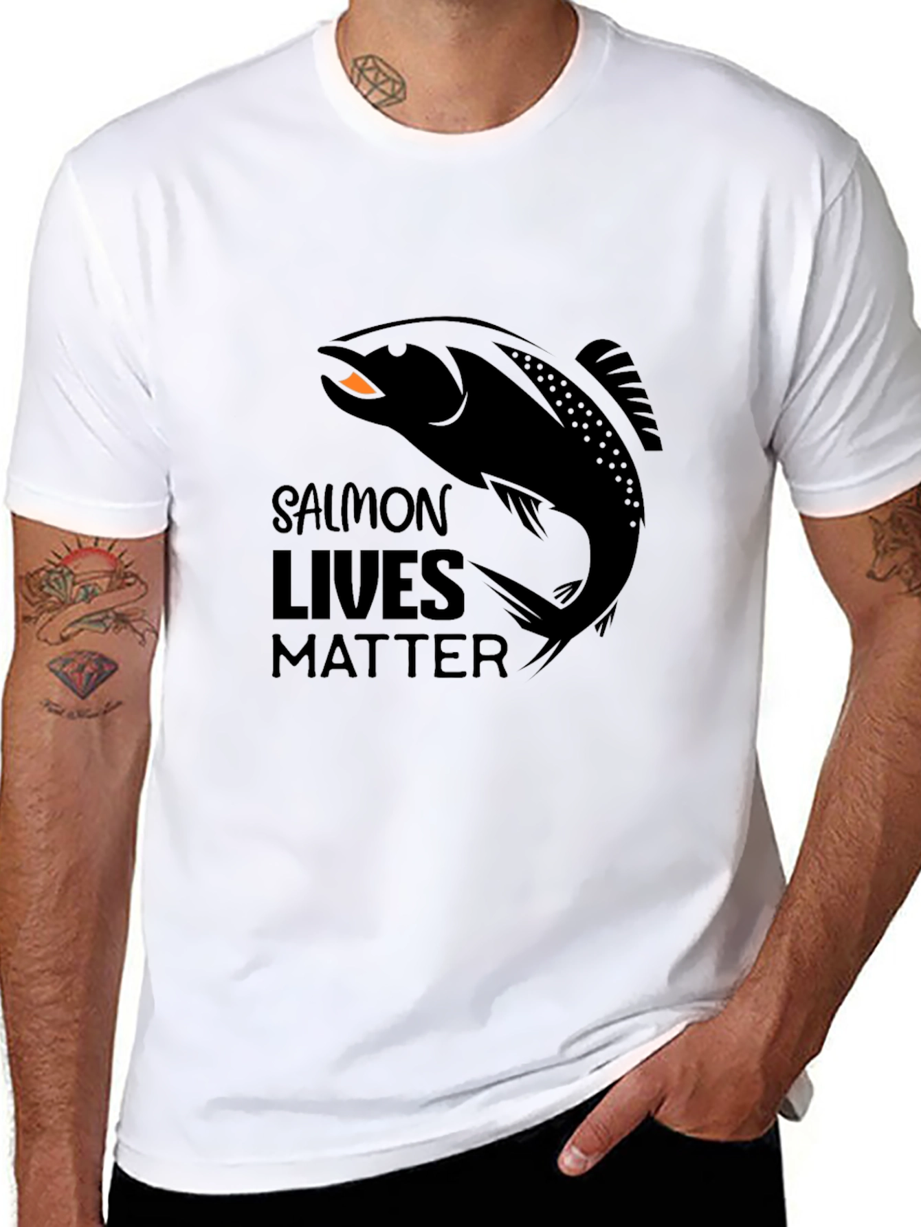 Salmon Lives Matter T-Shirt - Black Graphic Tee