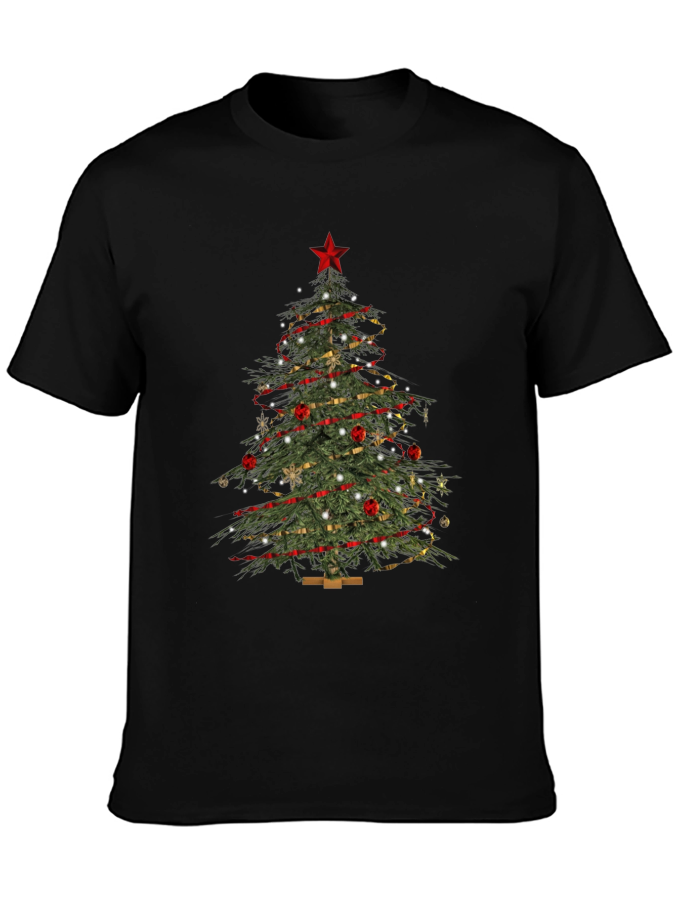 Festive Christmas Tree Graphic Tee - Holiday Apparel