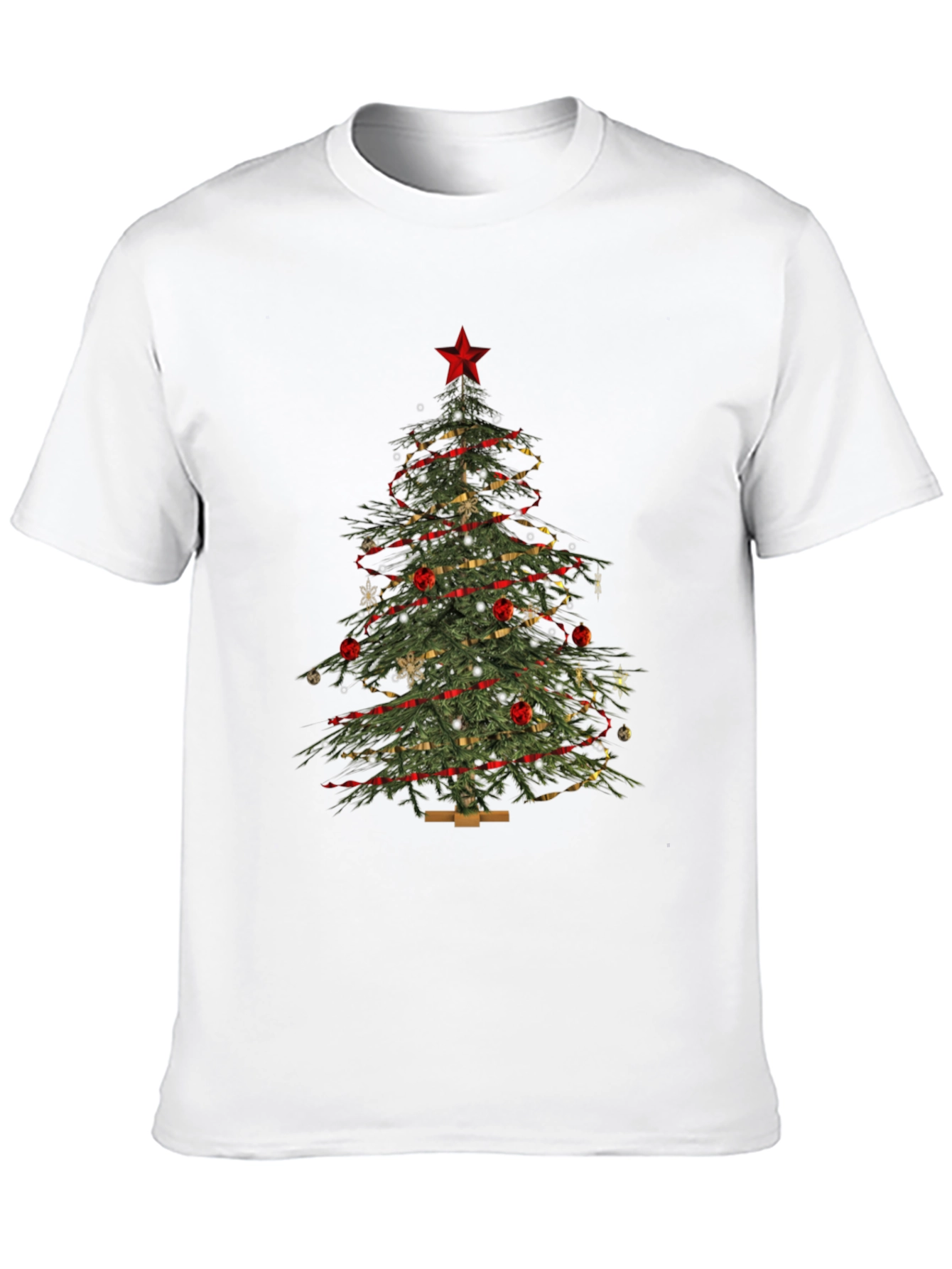 Festive Christmas Tree Graphic Tee - Holiday Apparel