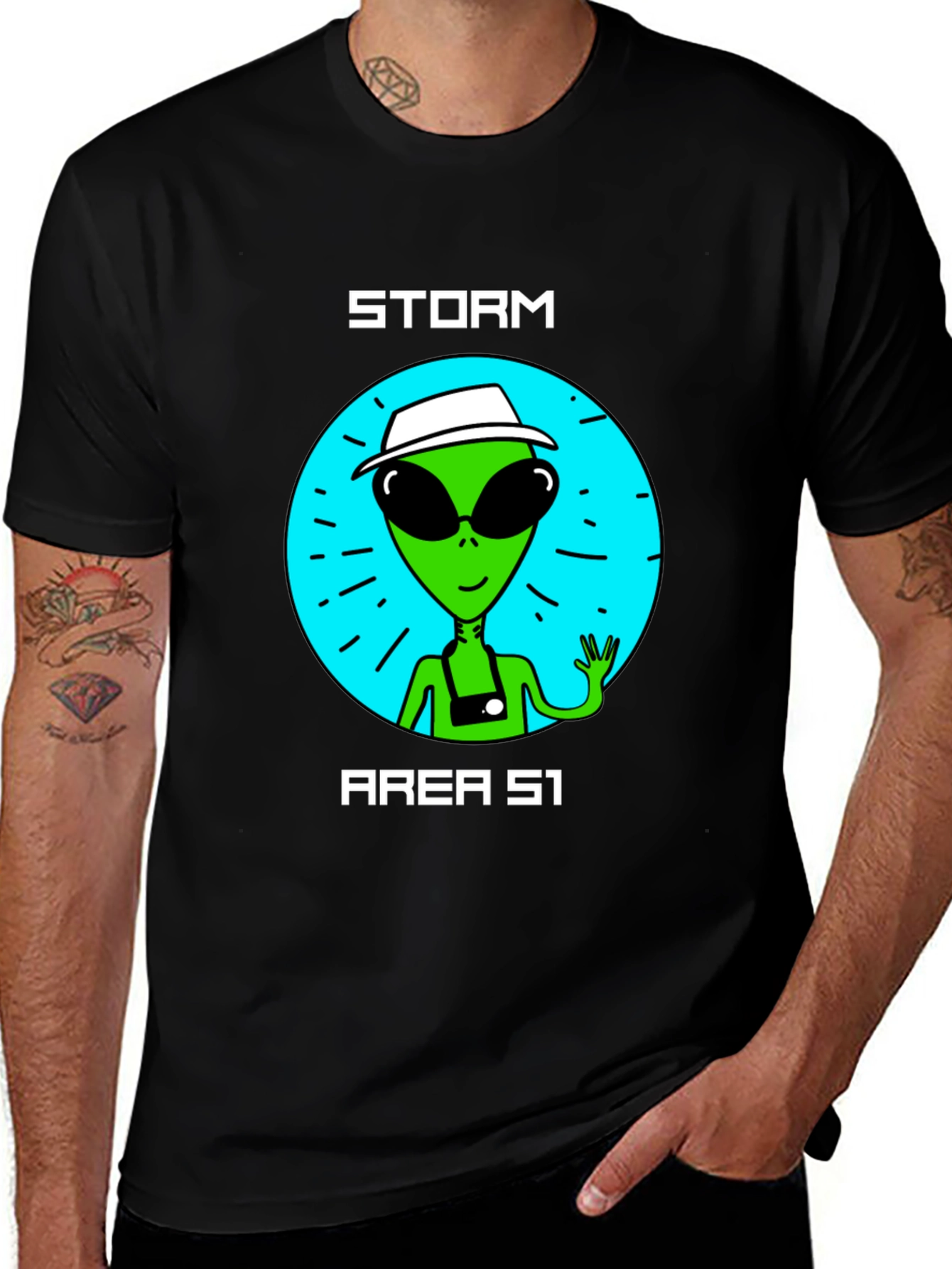 Storm Area 51 Alien Graphic Tee - Black