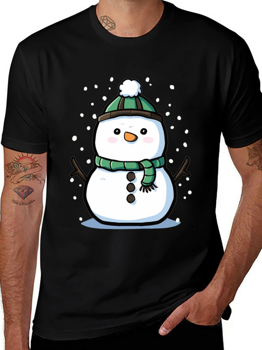 Festive Snowman Graphic Tee - Holiday Cheer